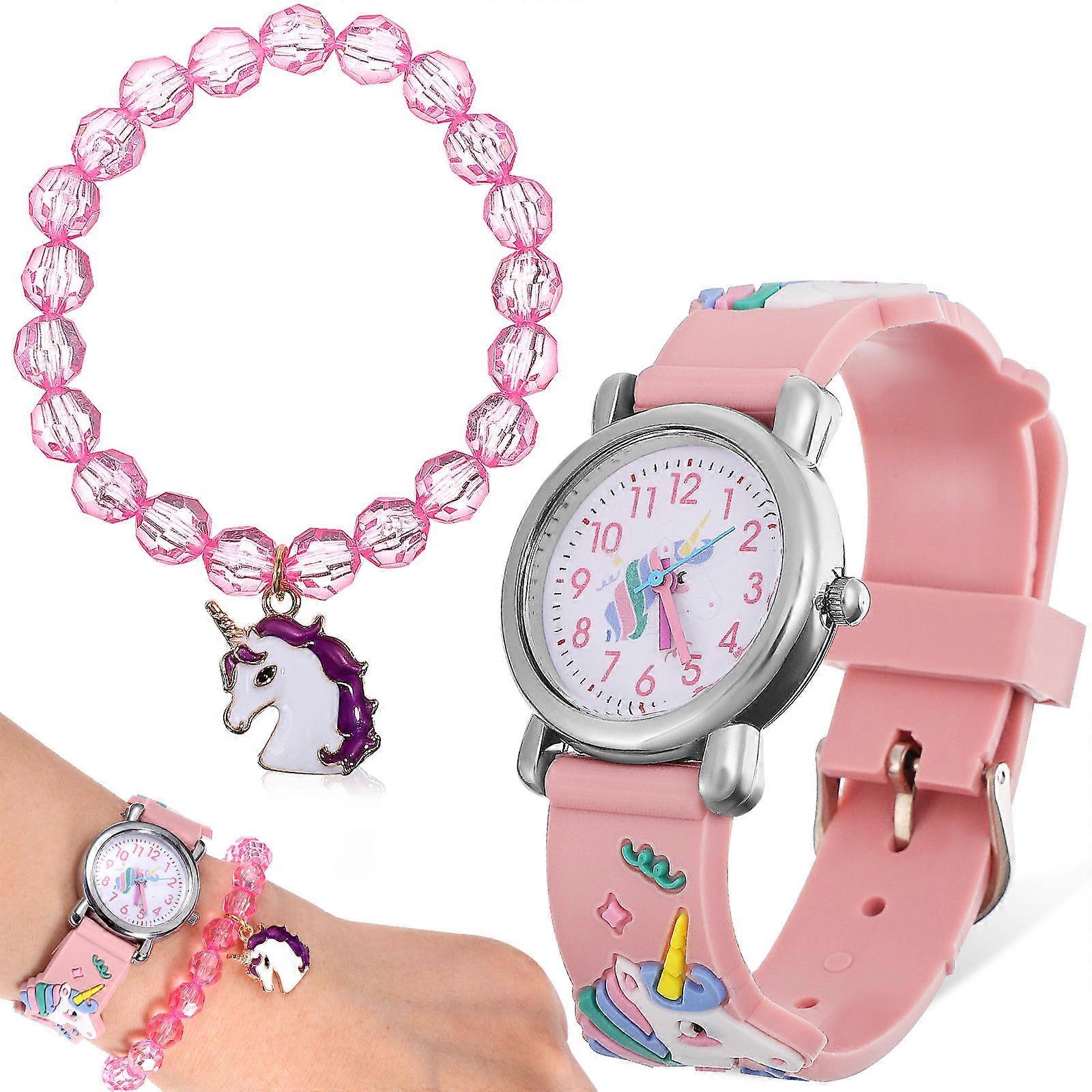Unicorn Watch with Bracelet Cute Cartoon Design for Boys, Bright Colors, Easy to Read Dial, Comfortable Strap