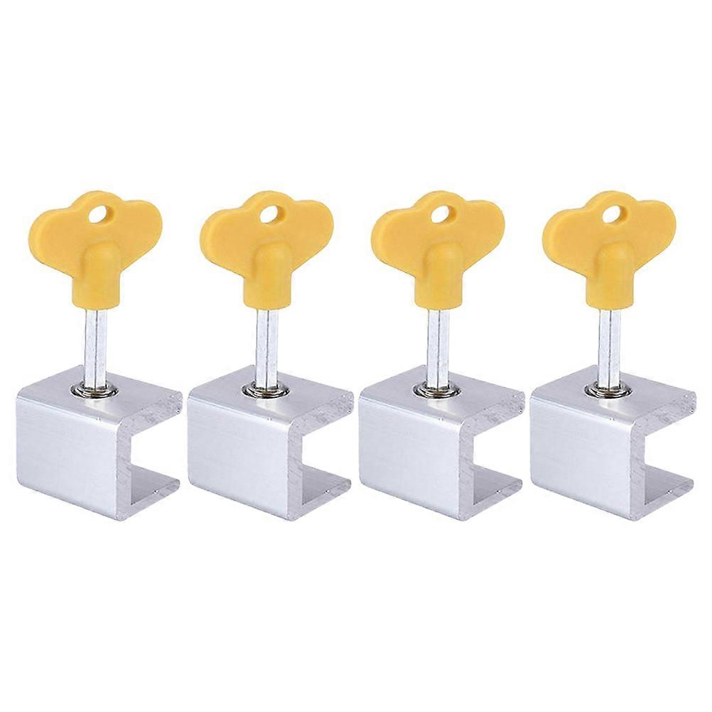 Adjustable Sliding Sash Lock Set & Window Safety Lock for Cabinets Easy Install, Low Noise, Reusable Silver Security Latch
