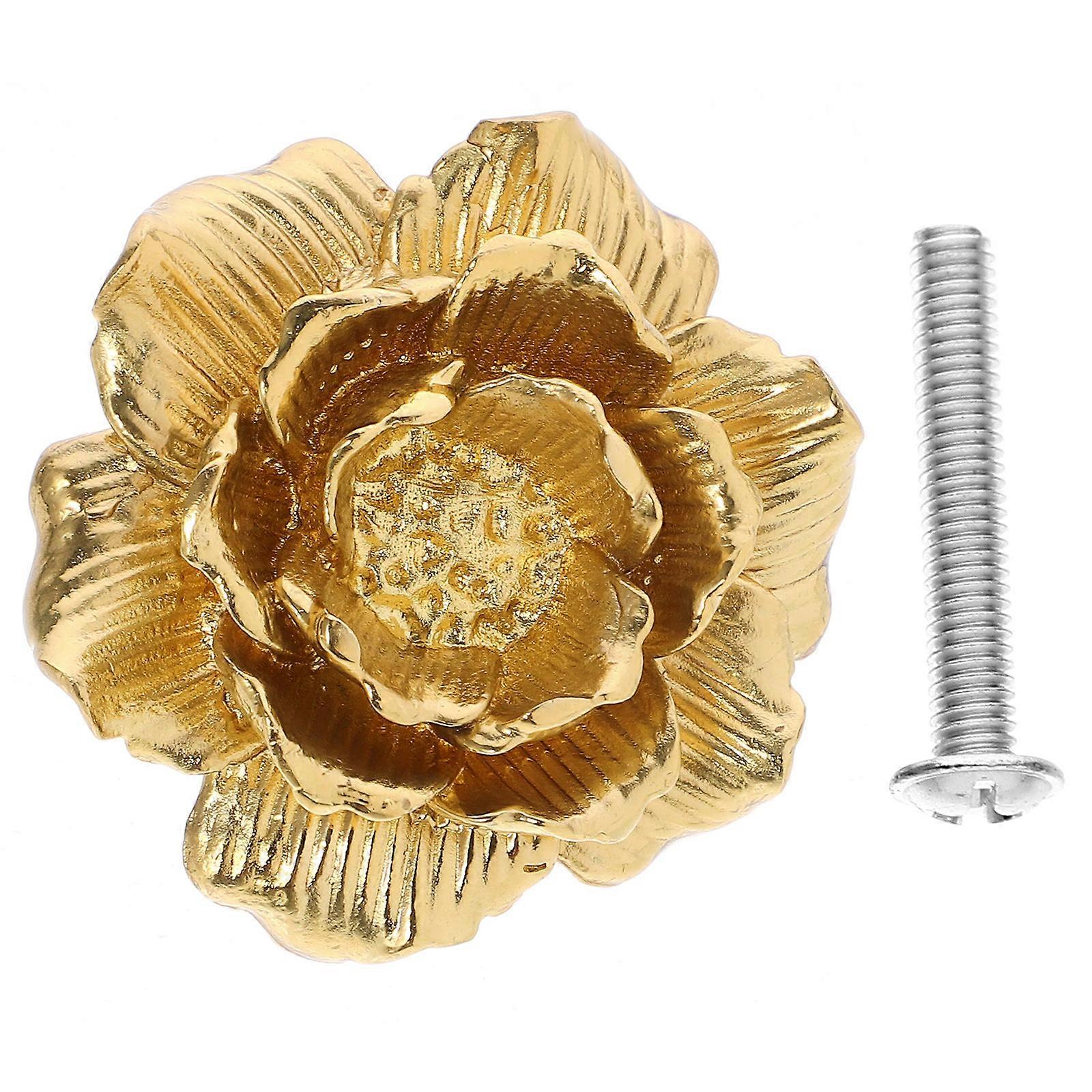 Door Pull Handle Flower Shaped Pull Handle Brass For Office Cupboard Decorative 1 Piece