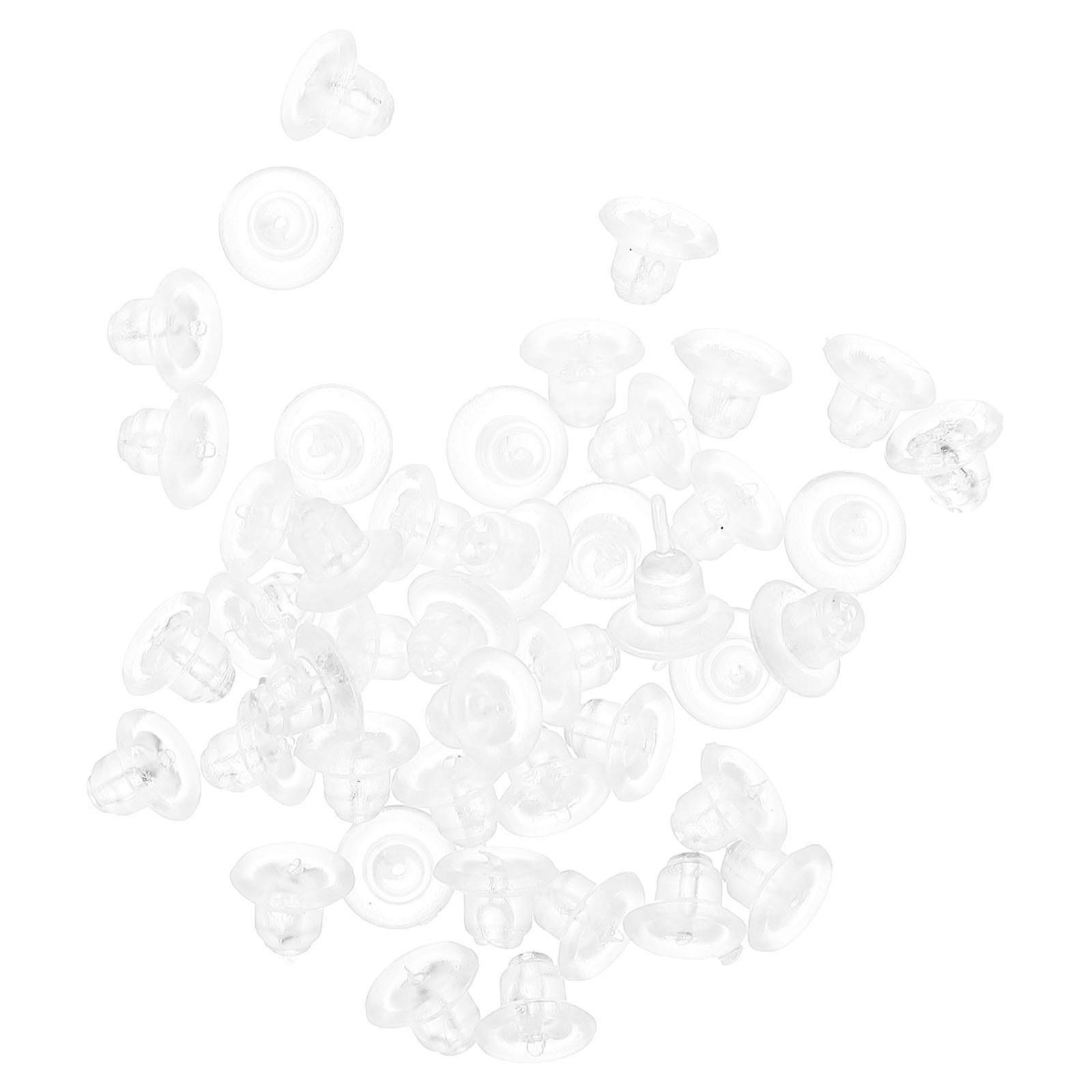 200pcs Clear Creative Disc Earring Backs Unique Stud Findings