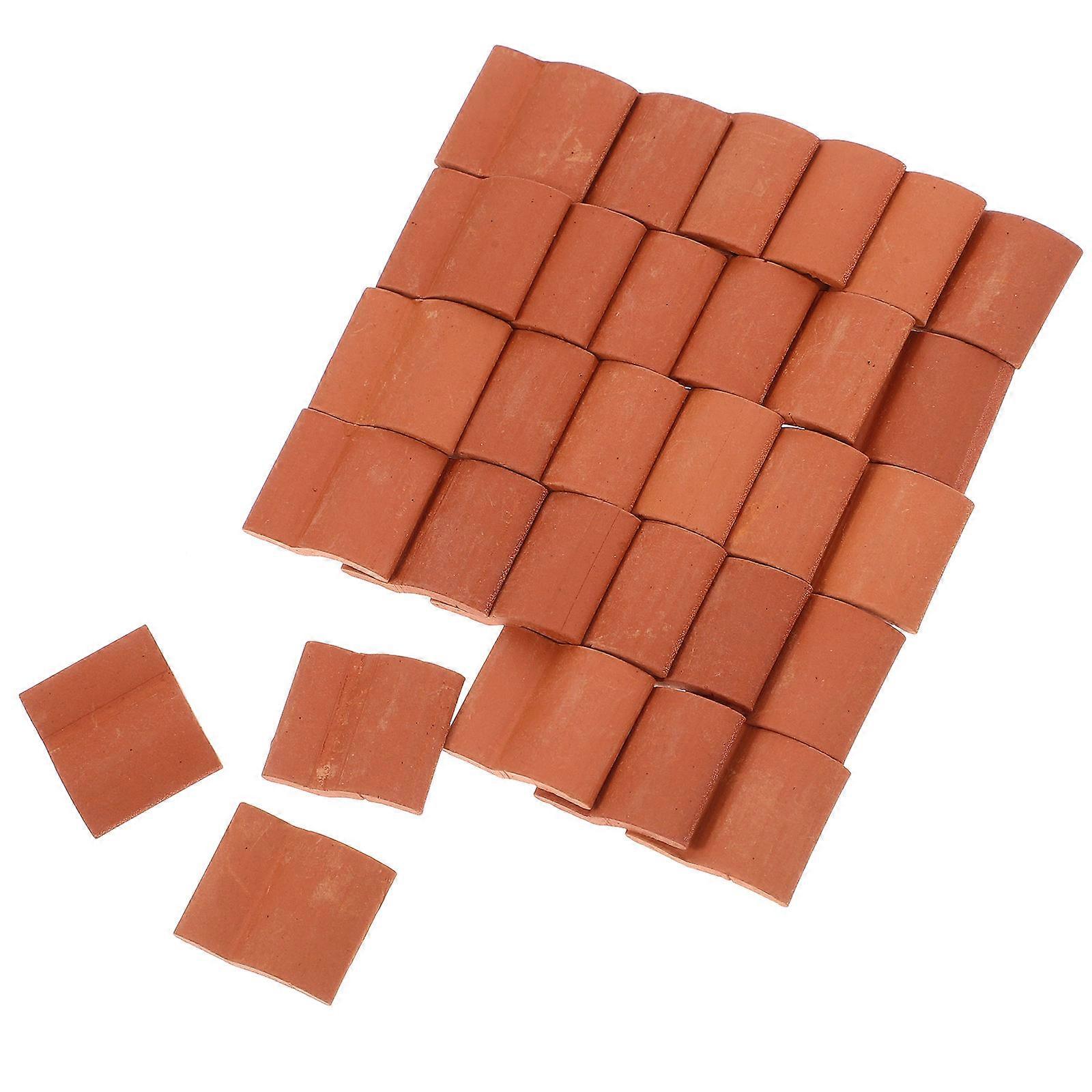 Architecture Model Building Kits Miniature Roof Tiles Model Building Set for Hobbyists Brown 1.90X1.60X0.20CM 60Pcs