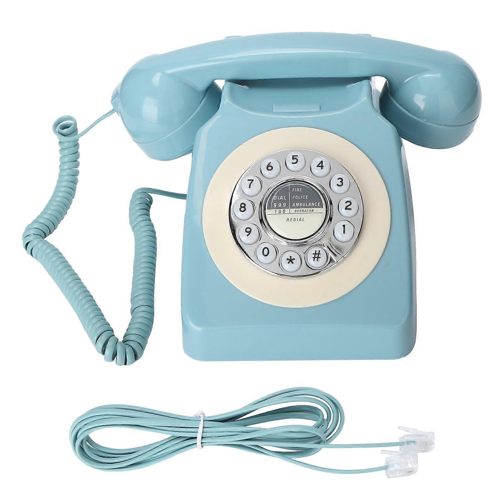 CT-8019 Téléphone fixe rétro Conception rotative classique Téléphone de bureau filaire à l’ancienne pour la maison et le bureau