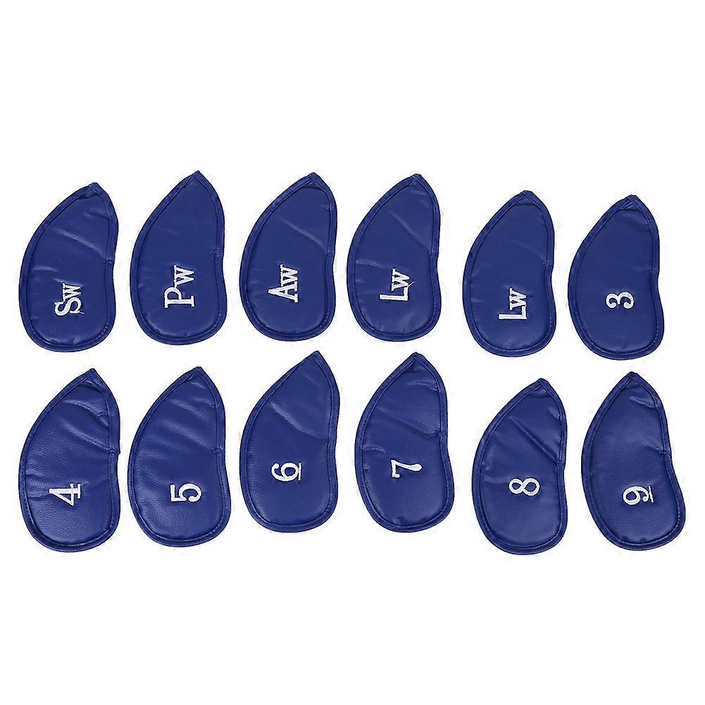 12PCS Lichee Pattern PU Leather Universal Soft Convenient Golf Putter Cover Iron Club Headcover Accessory During Outdoor Travel