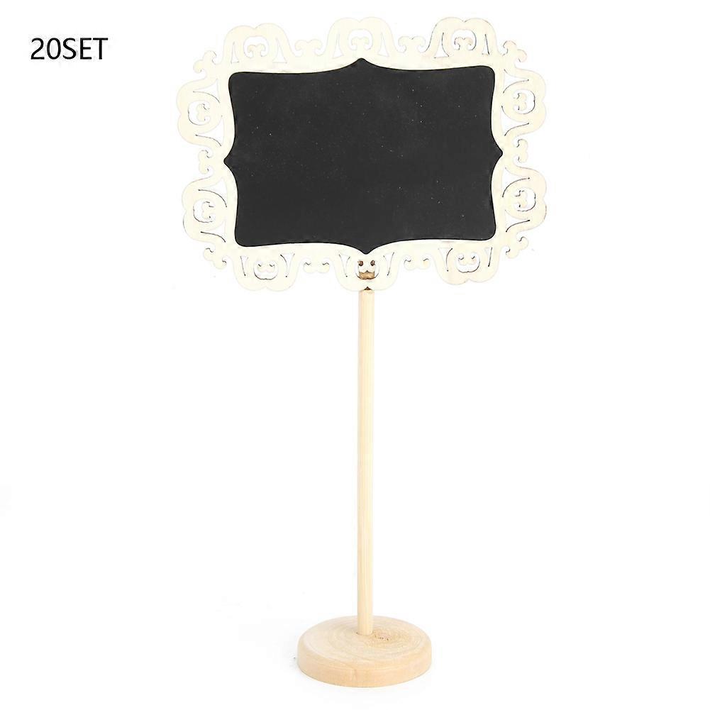 20 Sets Mini Blackboard Plant Label Message Board with Hollow out Edge Decoration