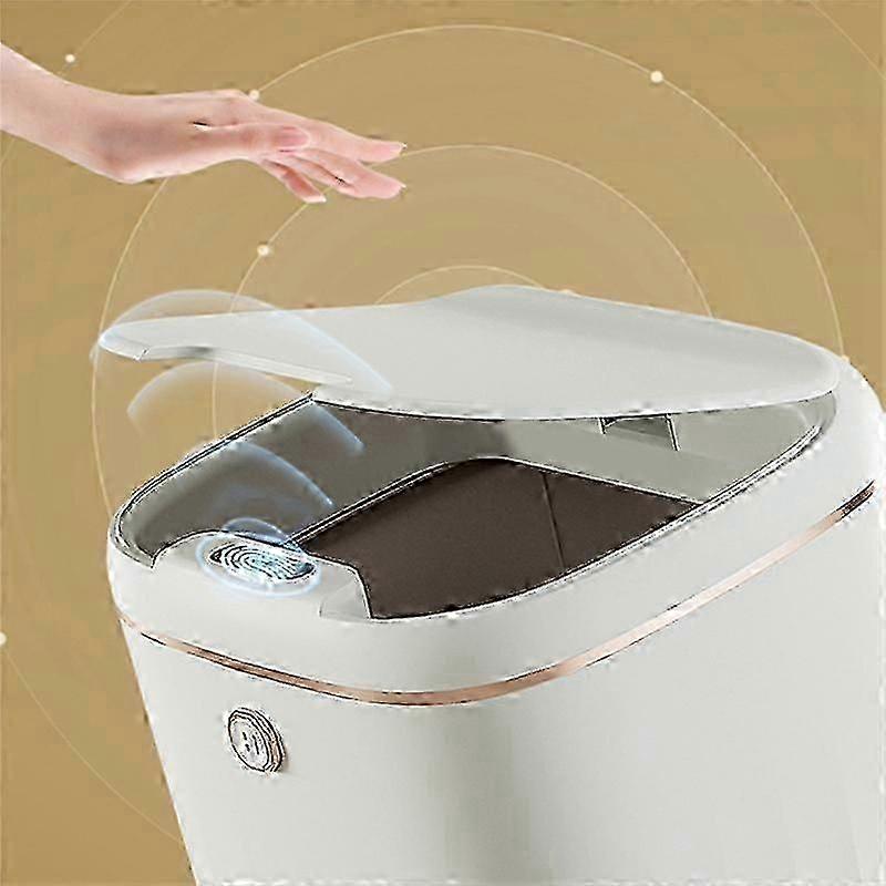 20L Smart Trash Can Automatic Waterproof Electric Waste Kitchen Bathroom Toilet Automatic Sensor Garbage Can-Black js