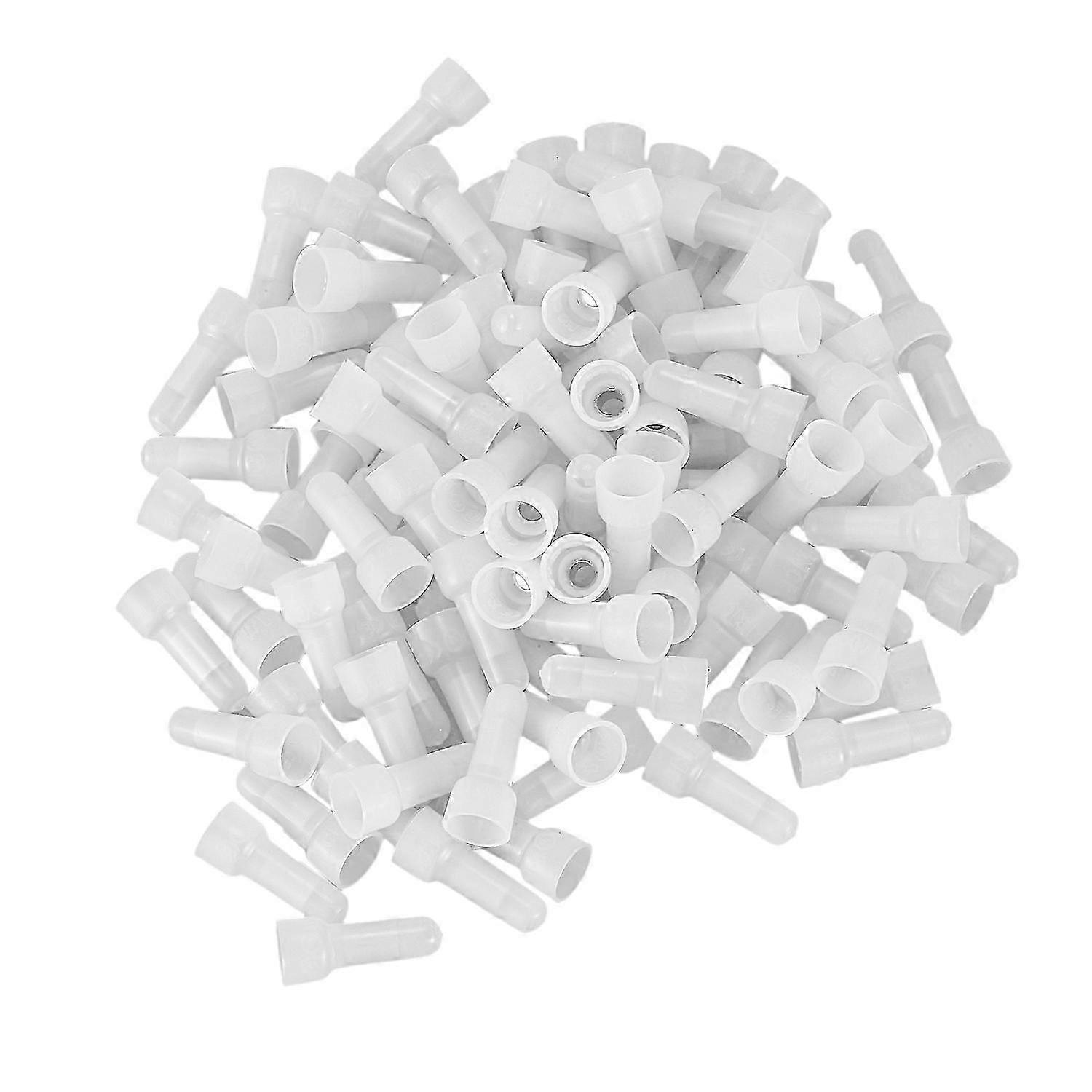 100pcs 22-16 GA AWG Closed End Crimp Caps Splice Gauge Wire Connectors Terminals (White) Edition 0710