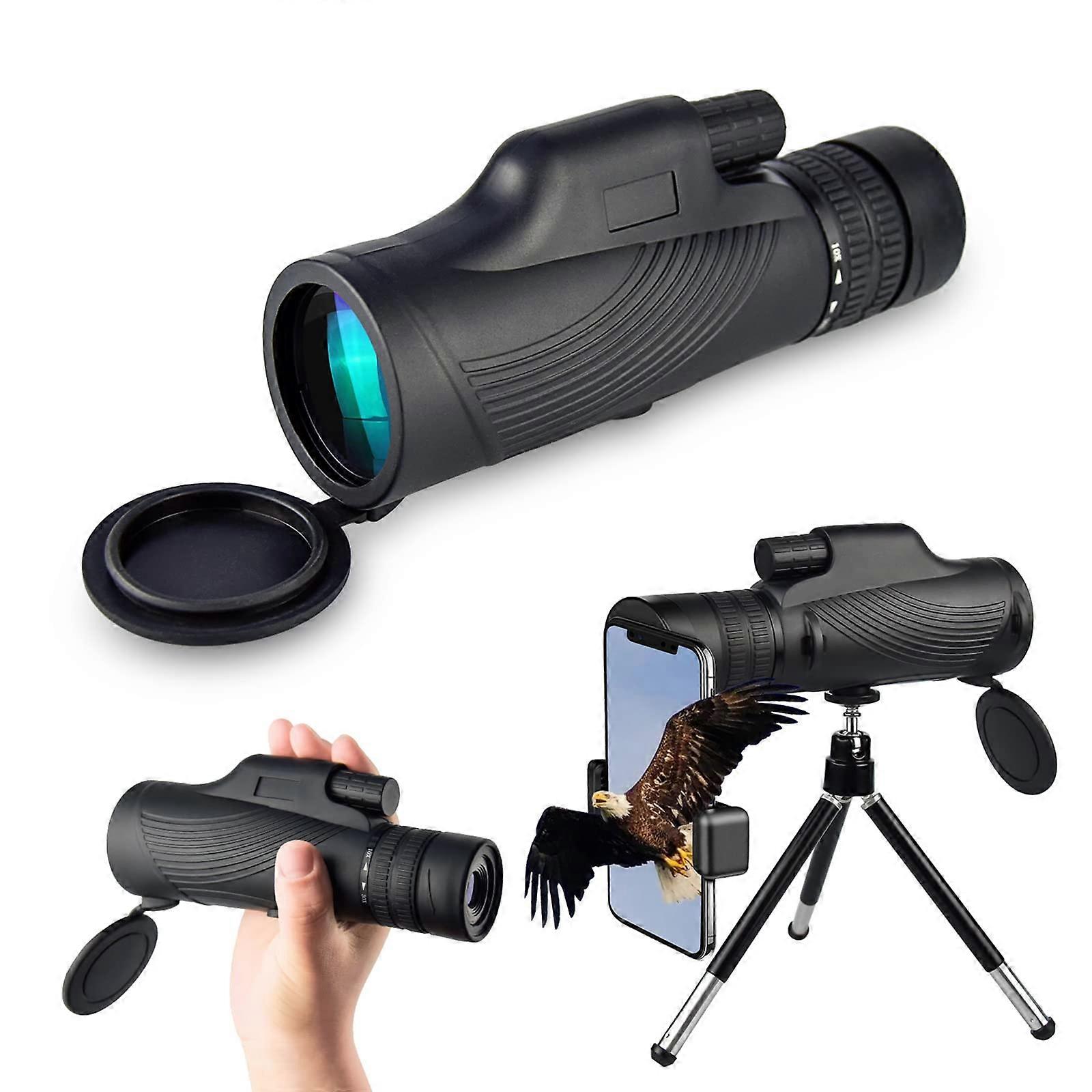 Monocular 10-30x Zoom BAK4 Prism Telescope for Adults with Tripod and Holder, Clear Low Light Vision for Outdoor Activities