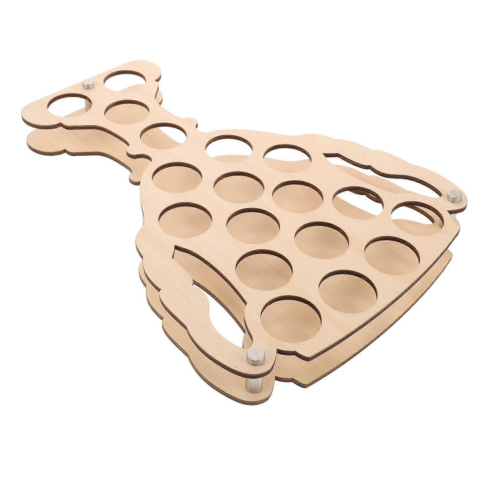 Golf Ball Display Rack Wooden Golf Ball Holder Decorative Piece for Office Decor Light Yellow 40.00X28.50X1.00CM Versatile Use 1Set