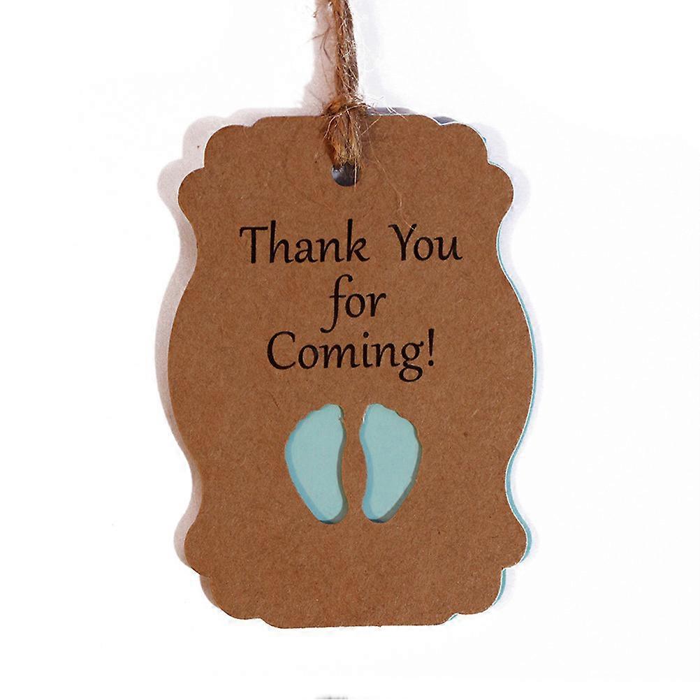 Thank You Labels Baby Shower Decorations Girl Boy Kraft Paper Label 7 X 5 X 0.1 Cm 100Pcs