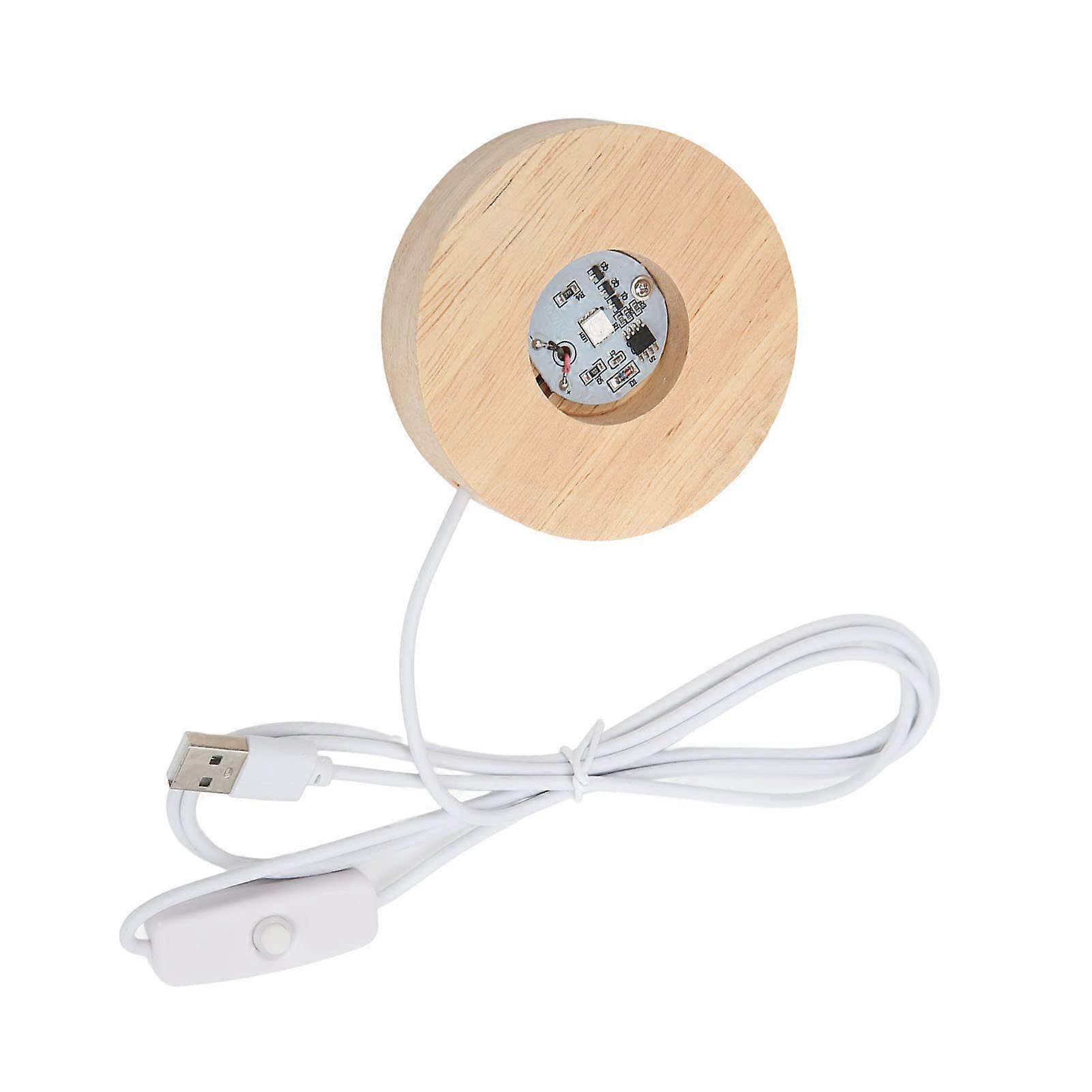 LED light base with display lighting, ecofriendly material, USB interface, glowing decorative lamp for home