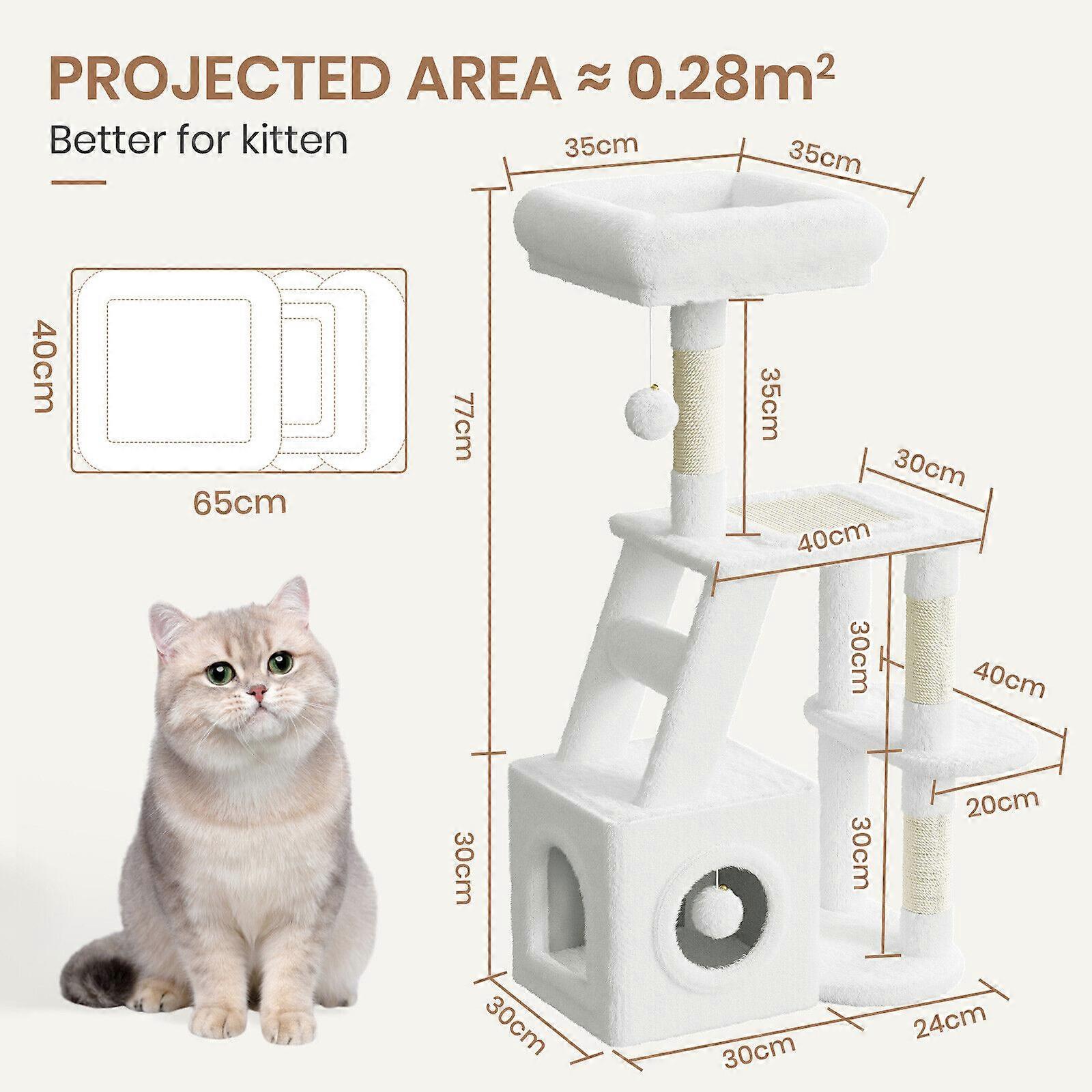 107cm Cat Tree Activity Centre Climbing Tower Multilevel Scratching Post Kitten