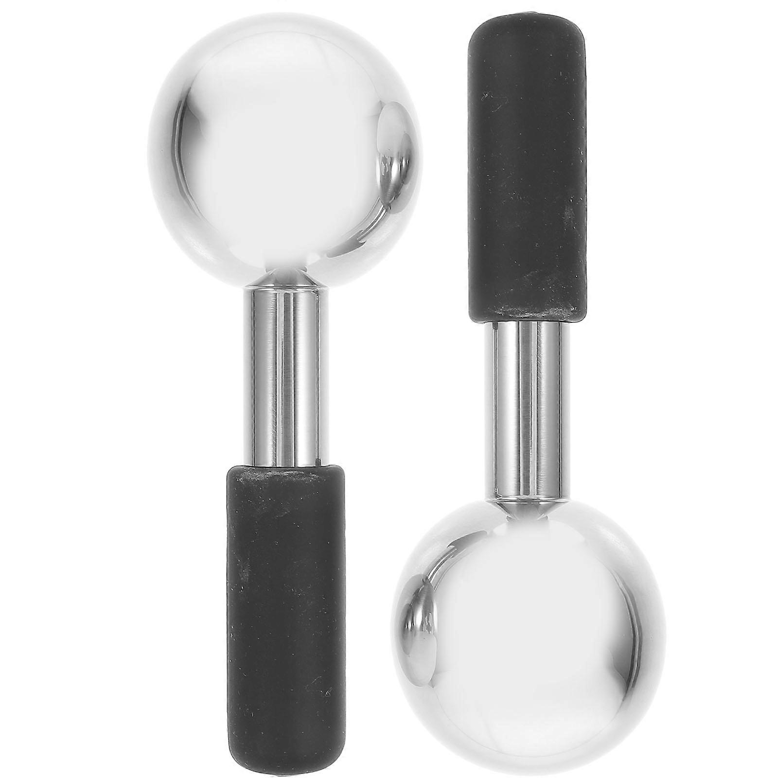 Stainless Steel Face Ice Globes 2pcs Cooling Massage Tools for Skin Tightening, Reducing Puffiness and Aging, Compatible with Eye and Face Creams,