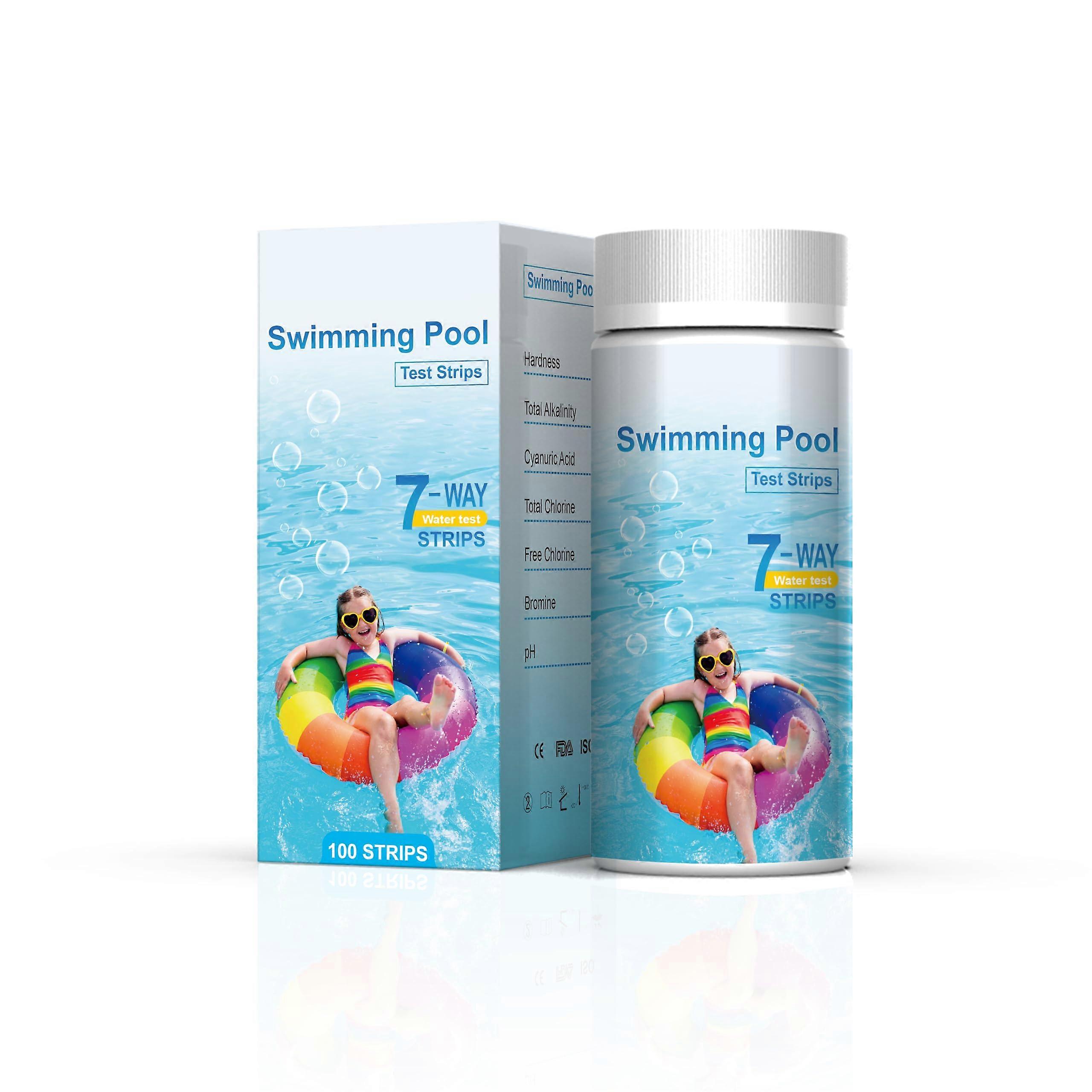 7 Way Pool Test Strips, 100 Strip Water Test for Hot Tub and Spa