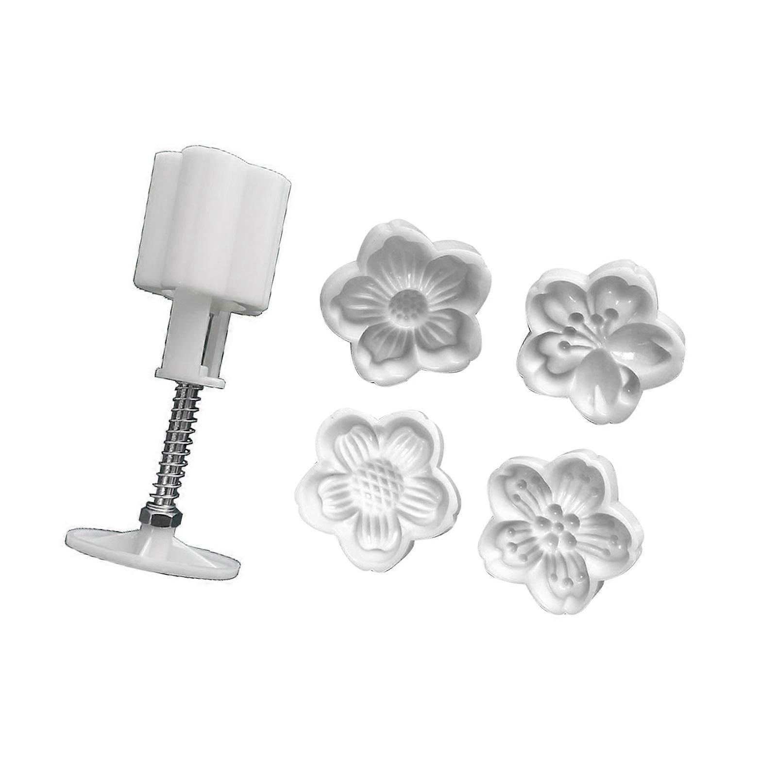 Cherries Flower Design Pastry Molds Set Of 4 Efficient ABS Plastic Baking Tool For Professional Cake Cookie Chocolate Making Multicolor