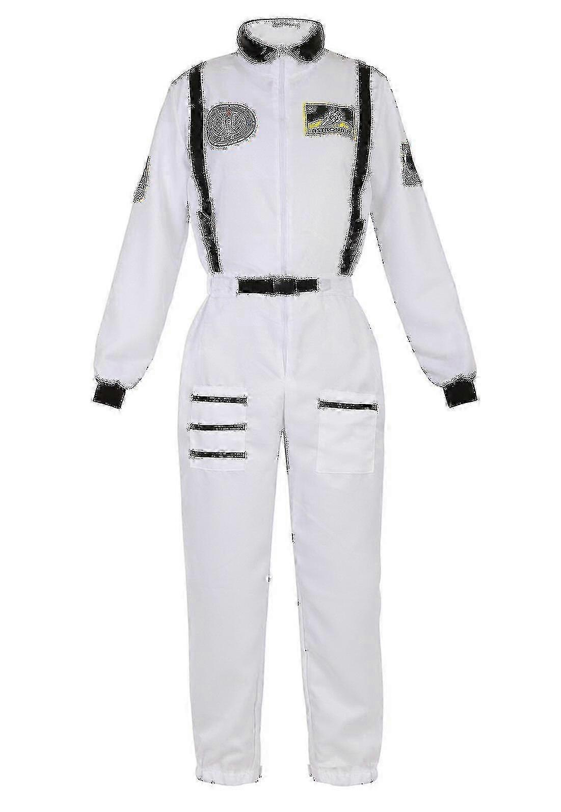大人のコスプレコスチュームのための宇宙飛行士コスチューム宇宙服ジッパーハロウィンコスチュームカップルフライトジャンプスーツプラスサイズユニフォーム0619