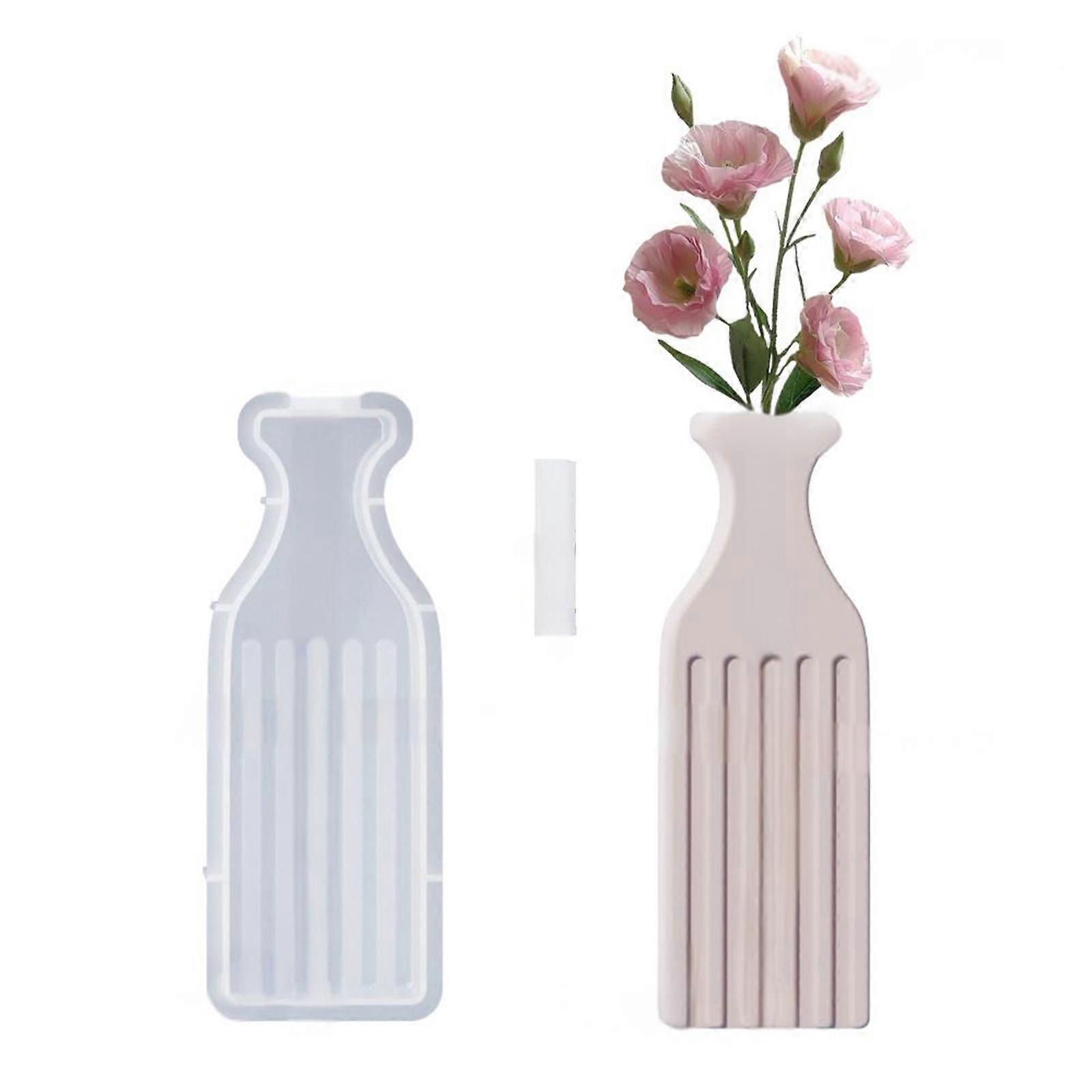 Reusable Silicone Vase Molds with Striped Pattern Crafting Moulds Silicone Texture Present for Crafting Enthusiasts Multicolor
