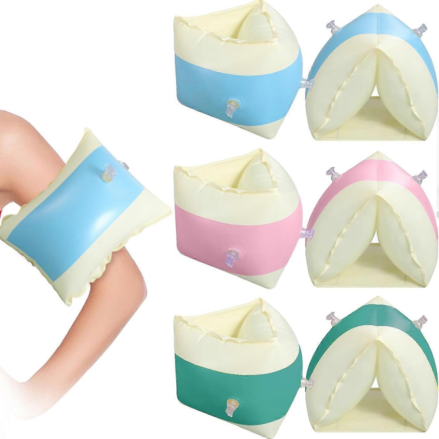 3Pairs Arm Floaties for Adults - Inflatable Swimming Arm Bands for Water Learning & Training, Pool & Beach Safety Floaties, Striped