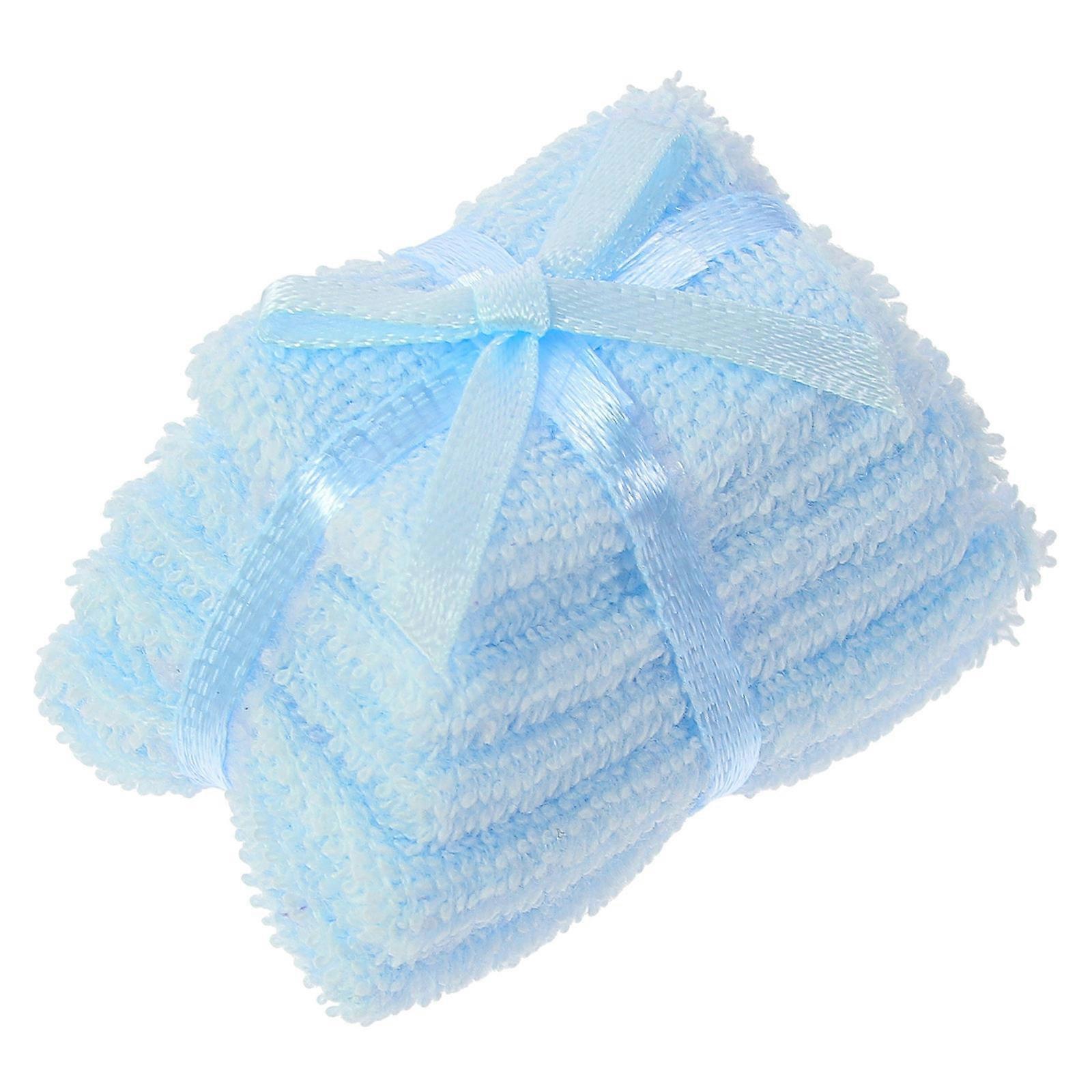 Mini Bath Towel Set Bathroom Ornament Home Decoration White 4.50X3.00X3.00CM 1Set