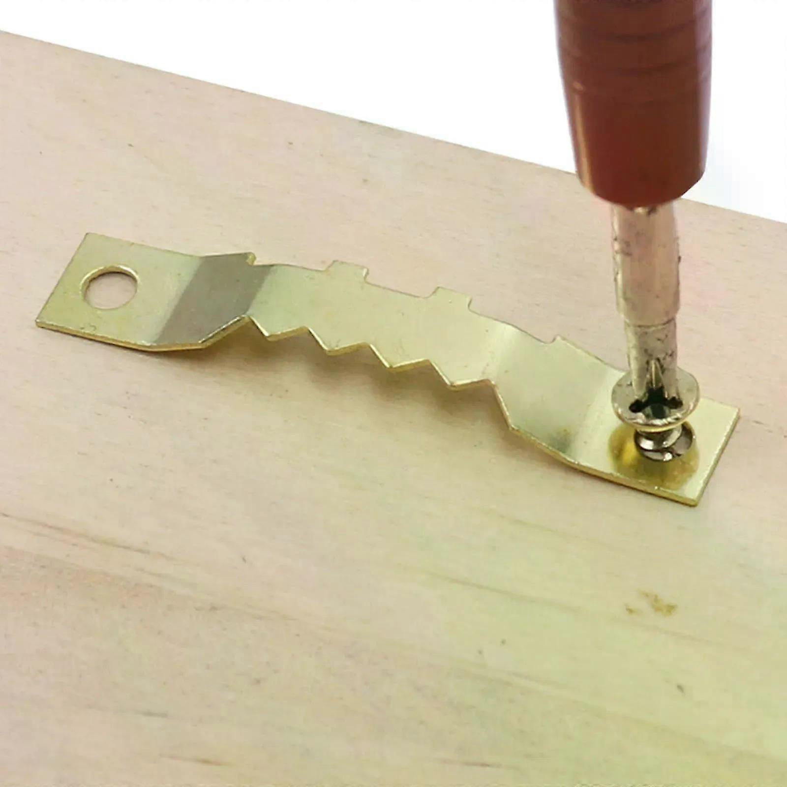 100Pcs Double Sided Sawtooth Picture Hangers Picture Hooks with Screws Heavy Duty with Compartment Box Double Hole 45mm