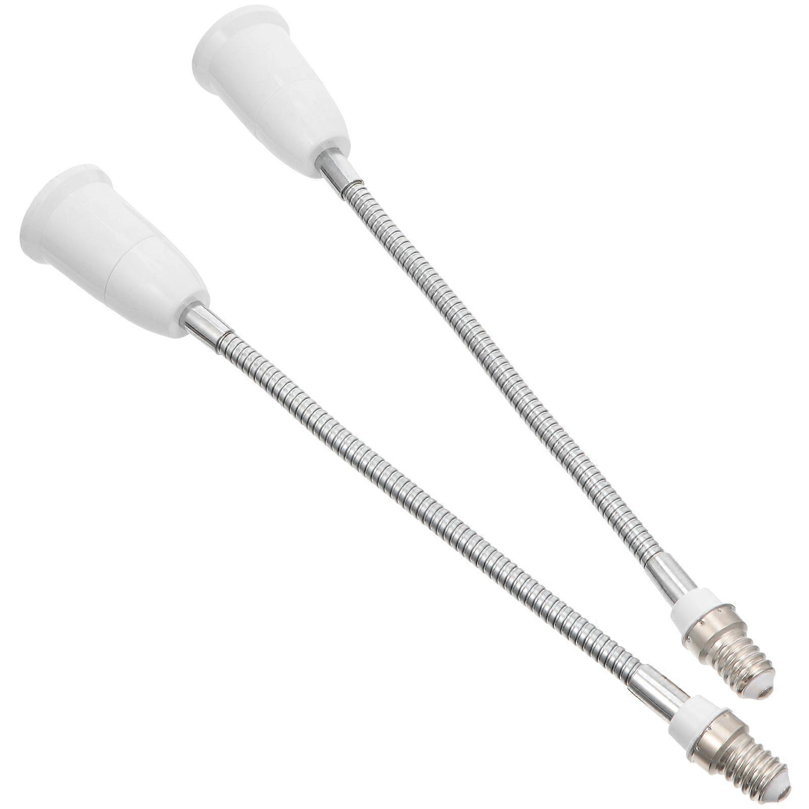 2 Pcs Light Bulb Lamp Holder Bendable Extension Socket Adaptor 29 5cm