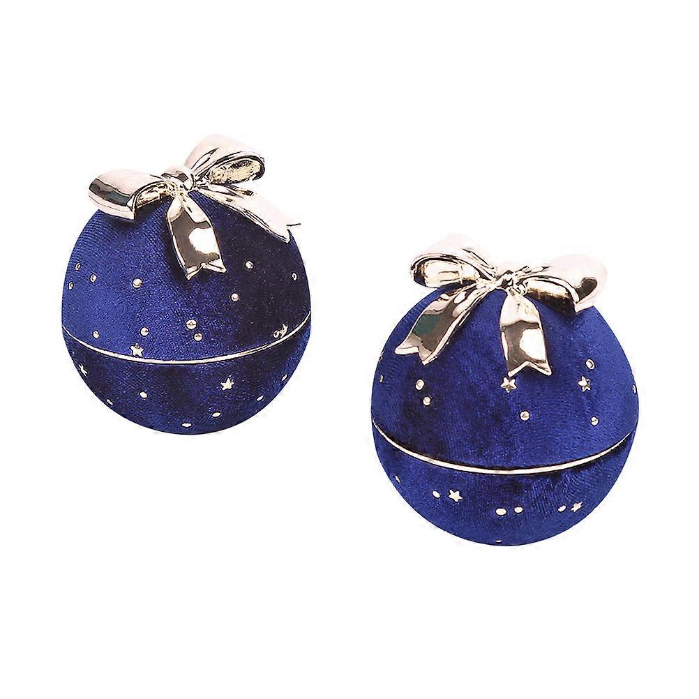 Blue Fabric Jewelry Box for Women Great for Storing Rings Necklaces at Home or Special Occasions like Wedding Banquet Party 1pc