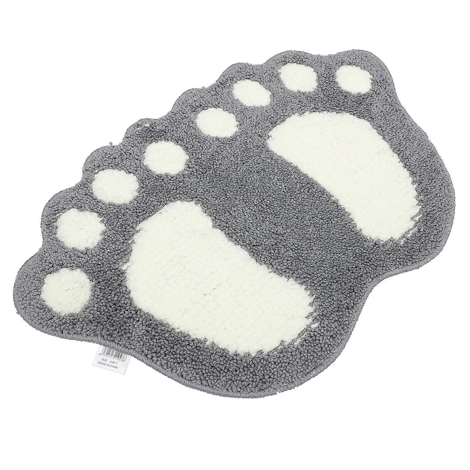 Water Absorbent Non-Slip Bath Mat Cloud Shaped For Bathroom Use Light Grey 59X38CM 1Set