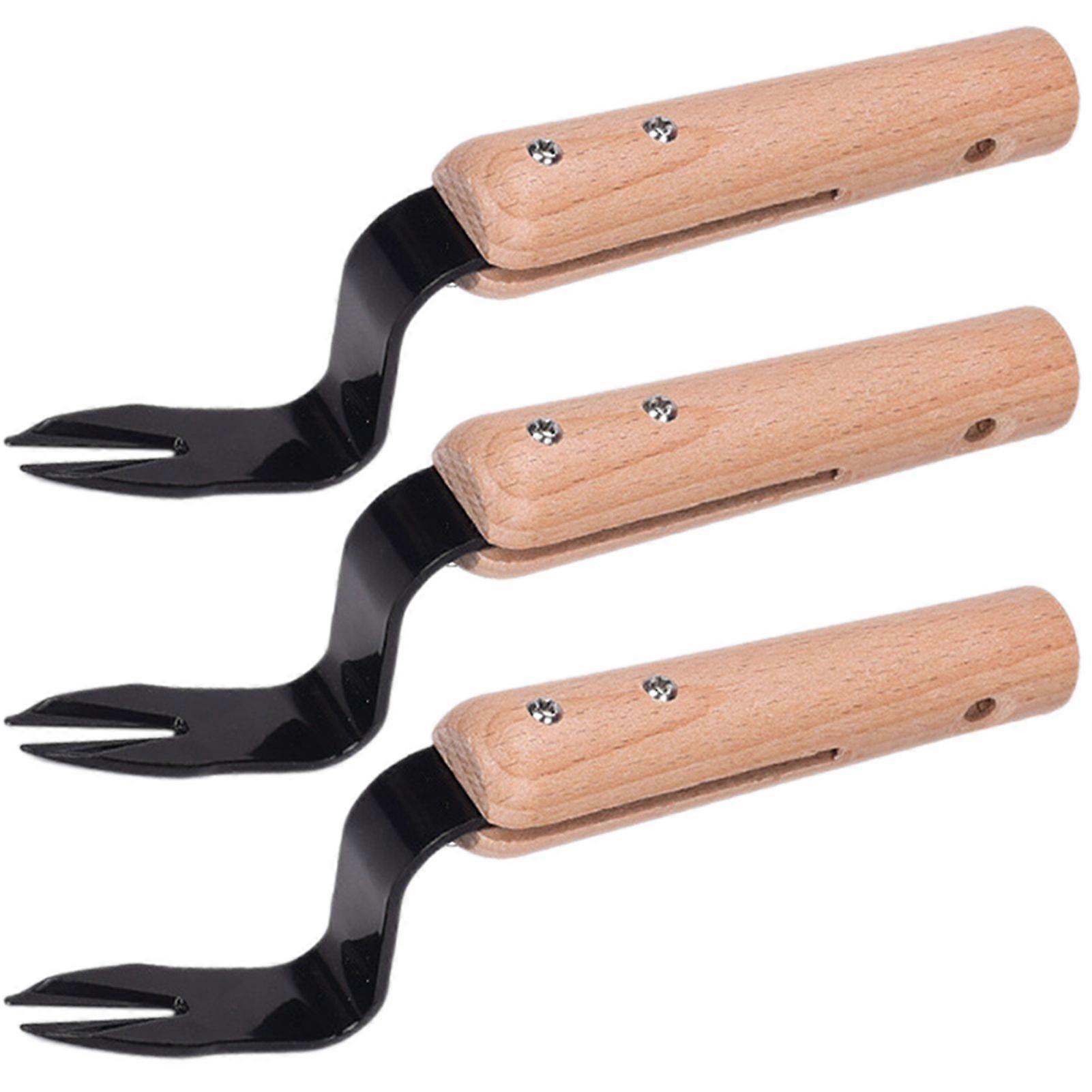 Stainless Steel Forked Weeder Manual Weeding Fork Weed Puller Root Removal Soil Cultivation Tool