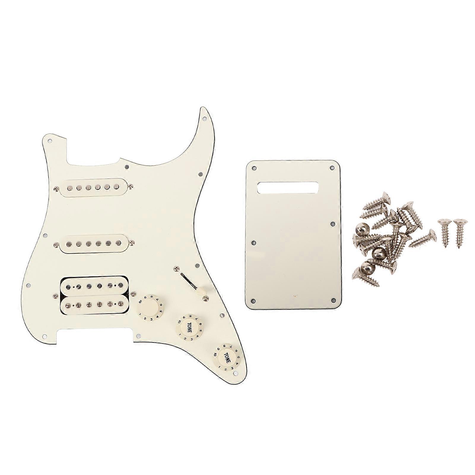 Electric Guitar Pickguard White Loaded Guitar Pickguard Scratch Plate for Practice Performance SSH19