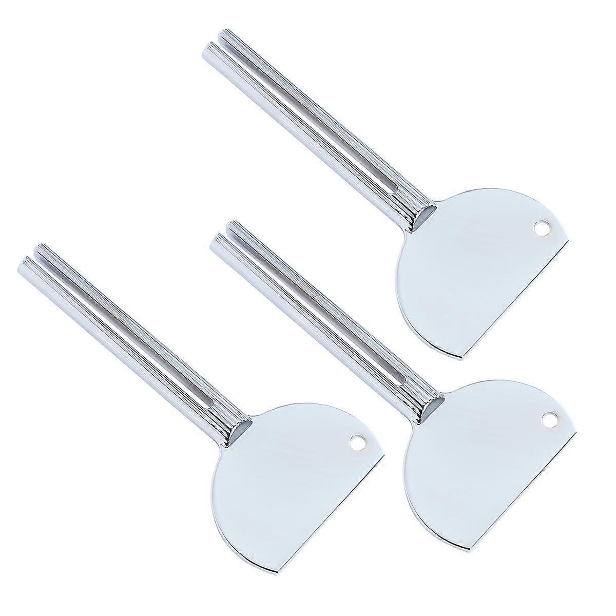 Multifunctional Toothpaste Squeezer Tool Metal Tube Squeezer For Toothpaste Cream Home Use Silver 3Pcs