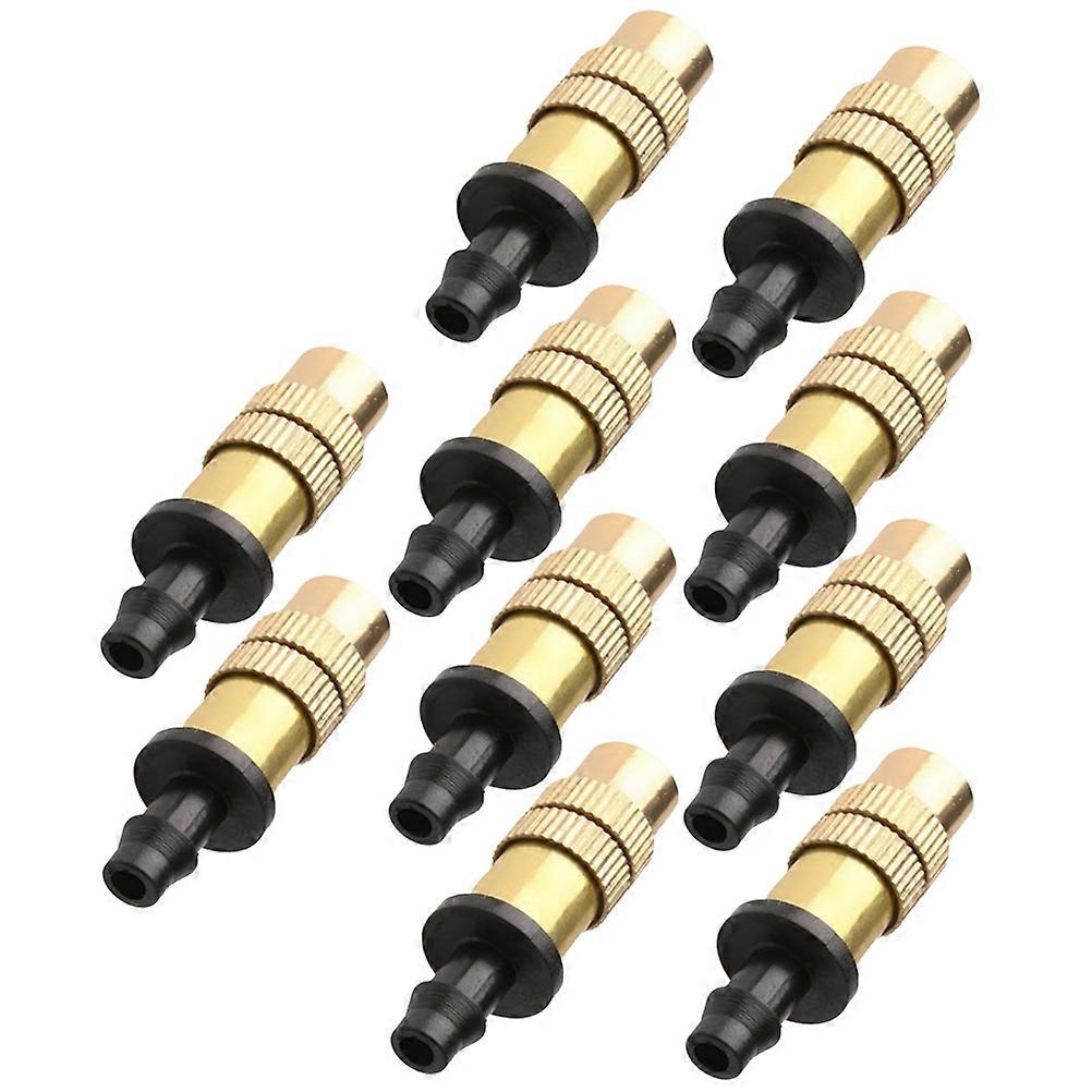 10pcs 4/7 Automatic Garden Thread Copper Atomizing Nozzle Adjustable Spray Nozzle Spray Head (Golden)