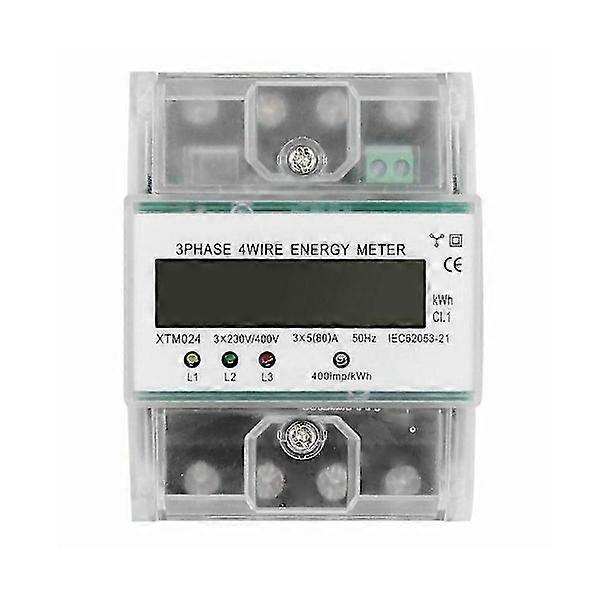 電力メーター 3 相校正済み三相電流計、 LCD デジタル電力メーター 三相電流計トップハットレール