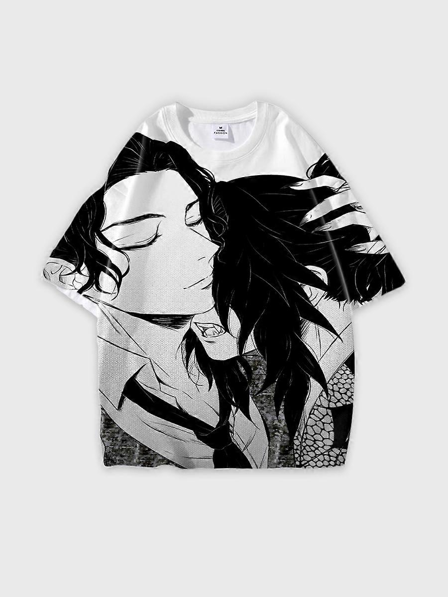 T-shirt round neck Character Pattern loose short sleeve P1437