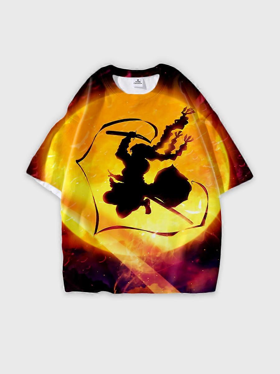 T-shirt round neck Character Pattern loose short sleeve P3077