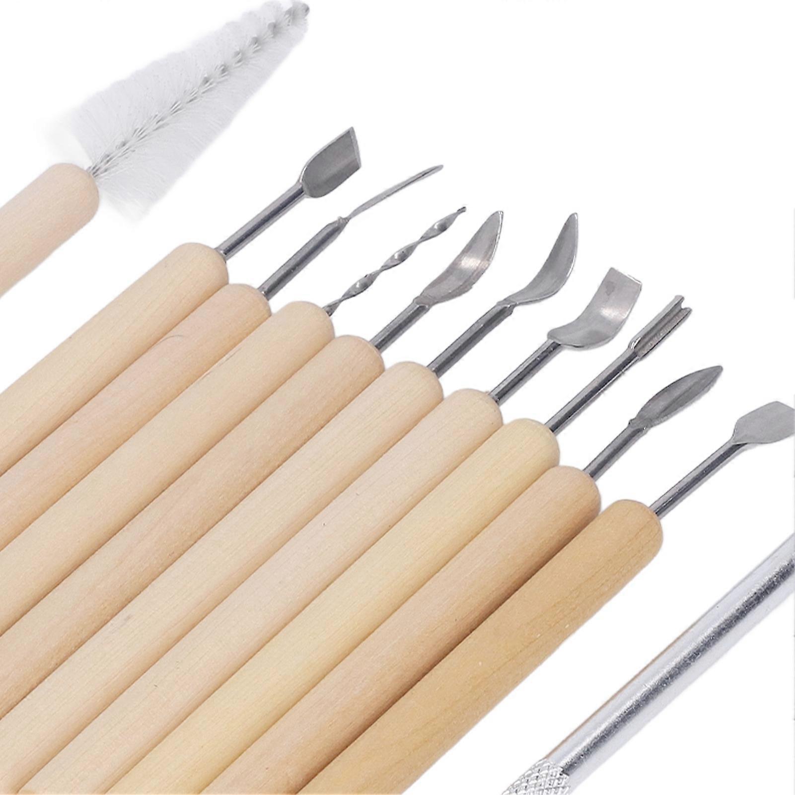 11Pcs Clay Sculpting Tool Set Robust Comfortable Hand Feeling Pottery Carving Tools for Workshop