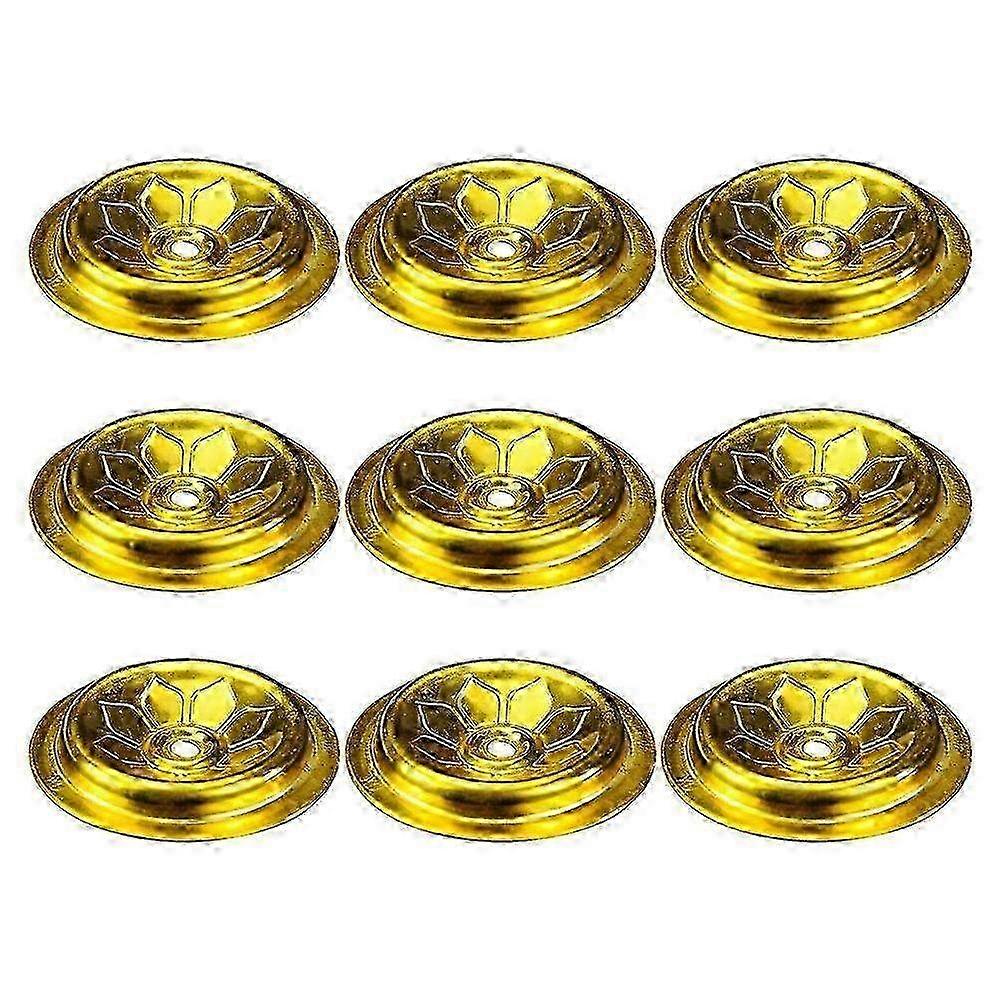 9 Pcs Tibetan Brass Butter Oil Lamp Set - Indoor Candle Wick Holders with Floating Wicks for Elegant Décor