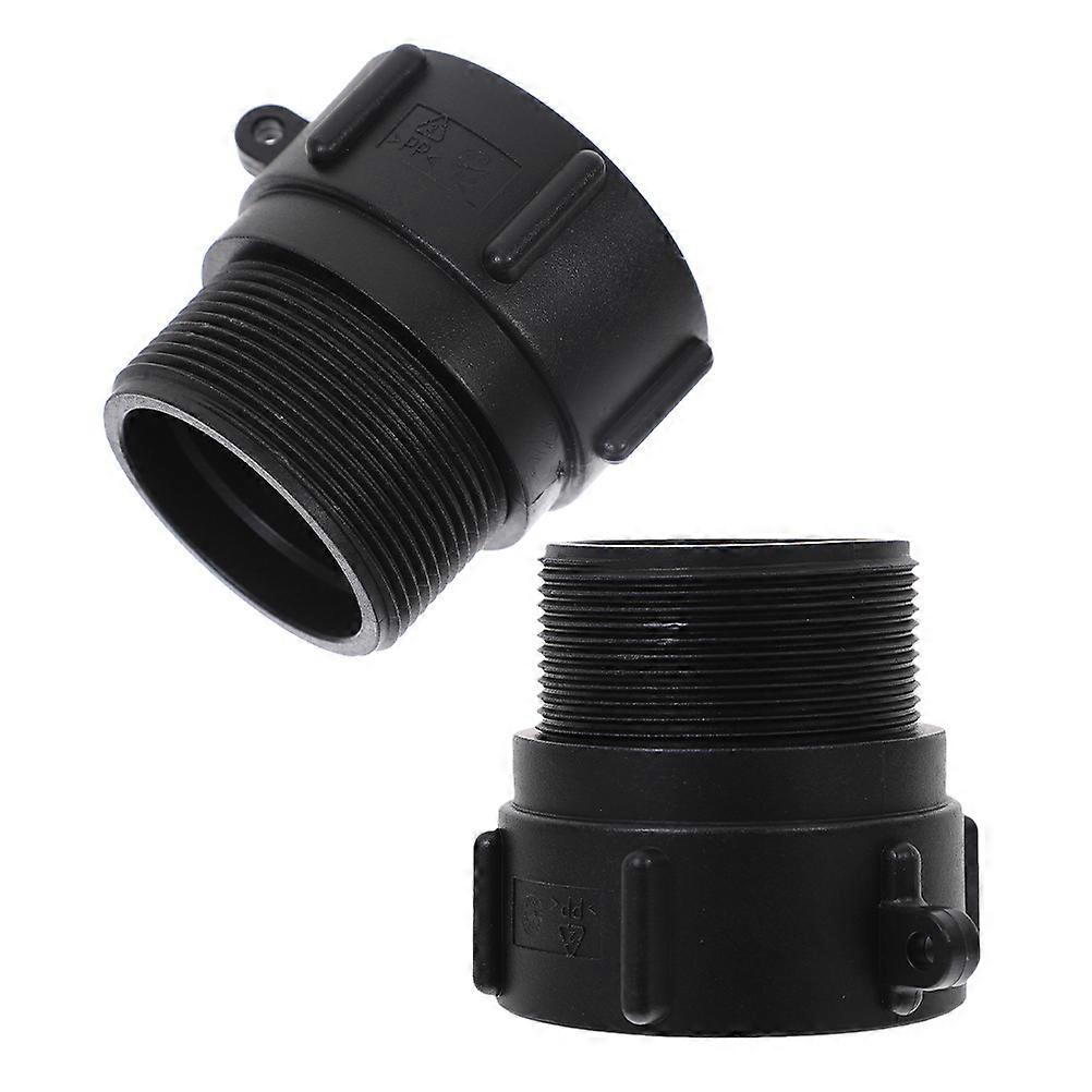 2pcs Durable IBC Tote Connector with Washer Coarse Thread to NPT Pipe Thread for Rain Barrels and Water Tanks