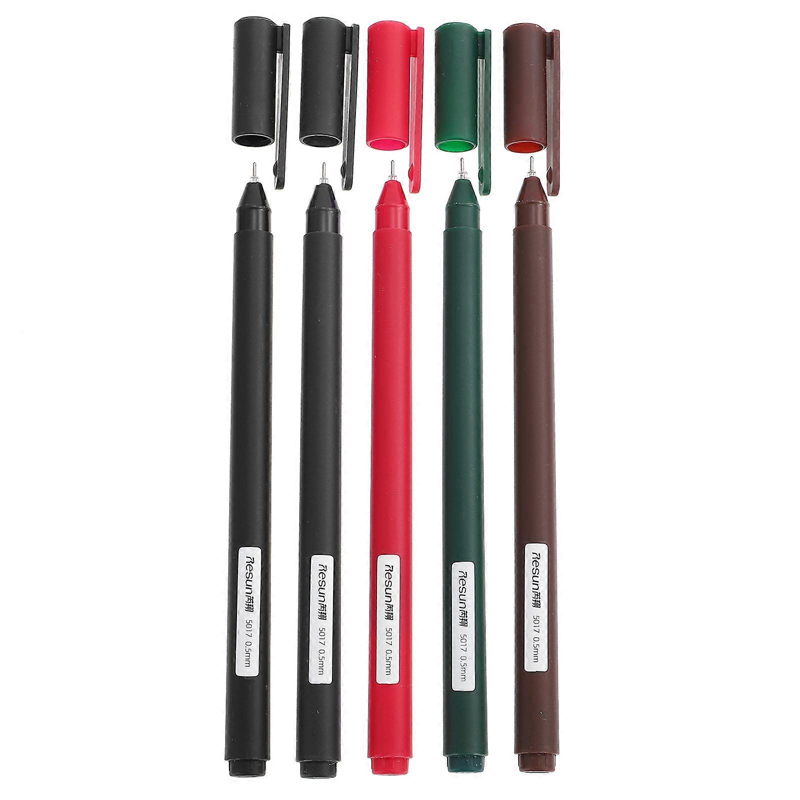 Fine Tip Pens For Writing Student Accessory School Use Small Size Plastic 5Pcs