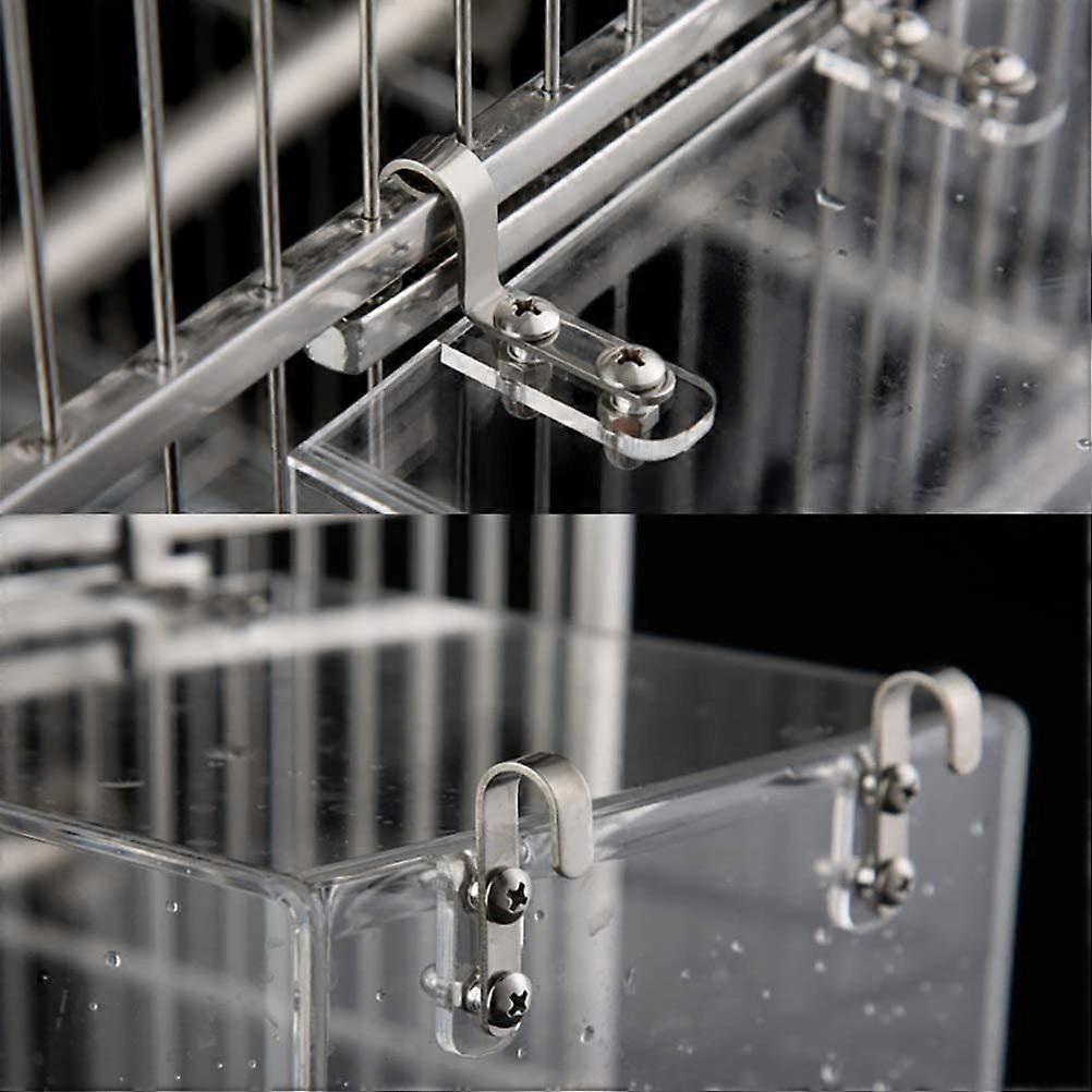 Acrylvogelbadewanne Bird Bath Shower Box with Hooks - Transparent Large Non-Leak Design for Parrots and Birds