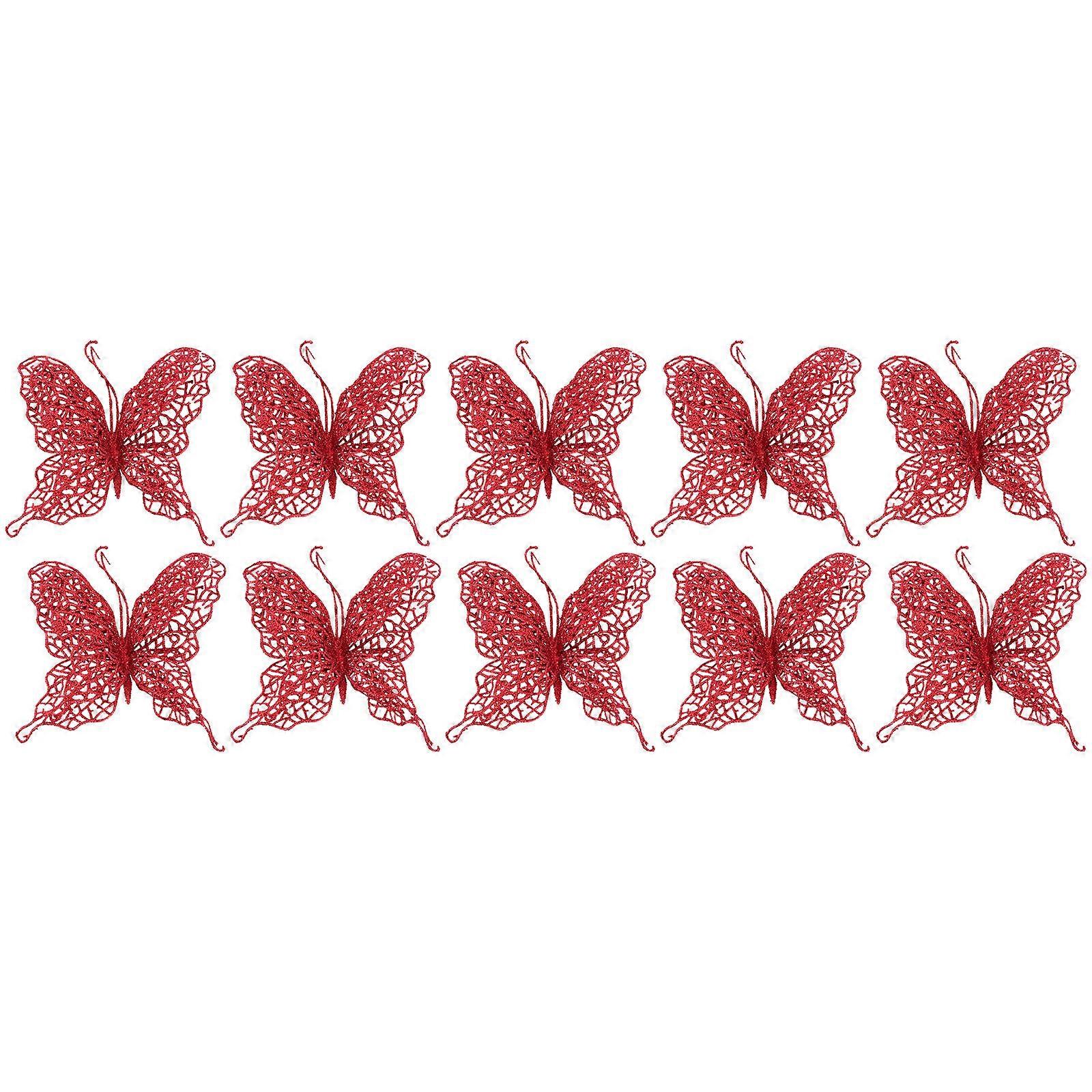 Christmas Tree Decorations with Premium PE Material for Festive Atmosphere 10 Pieces Red