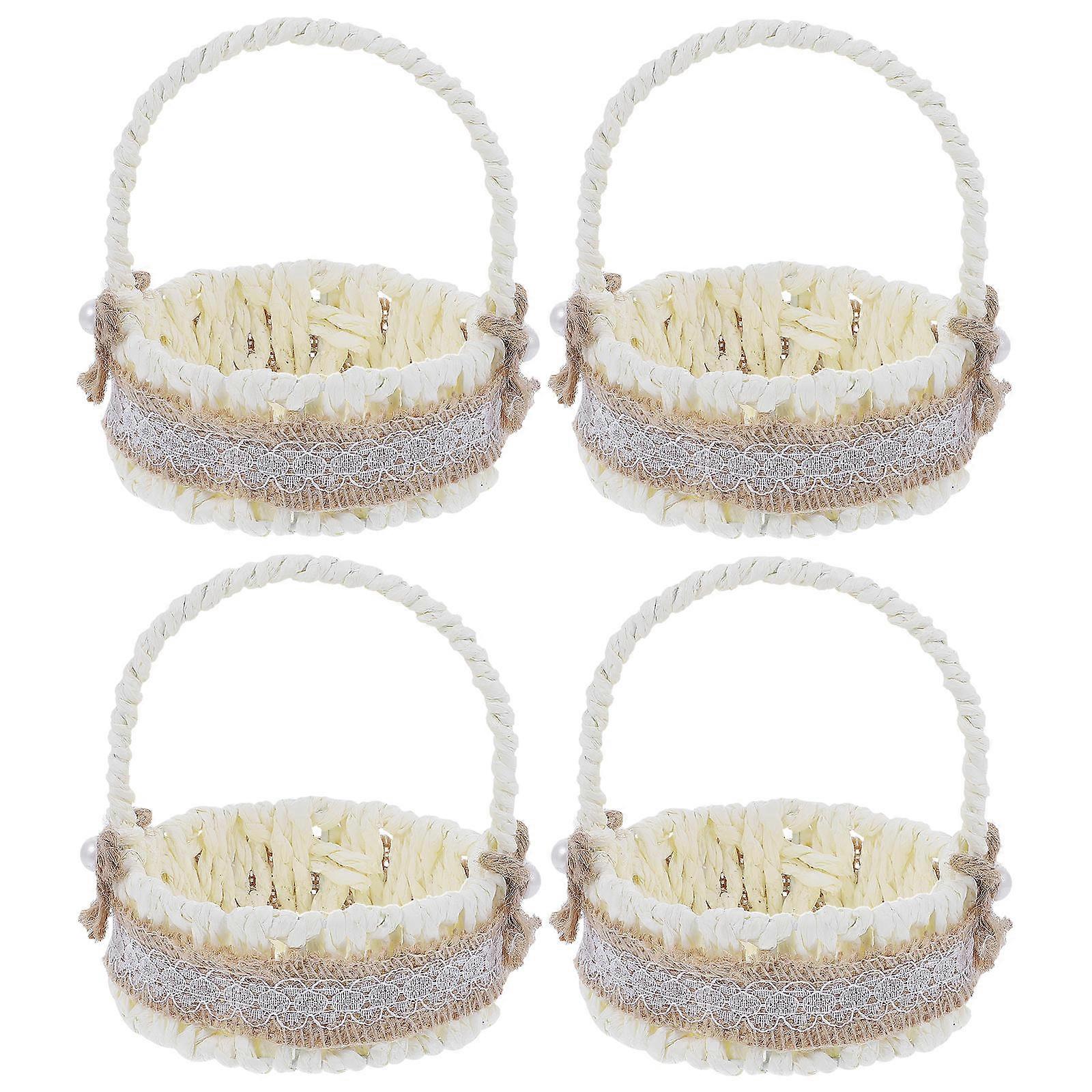 Mini Decorative Baskets Set   Hand Woven Paper Rope Braided Twine Baskets for Home Decor, Flowers, and Storage   Multi Purpose for Modern and Rustic