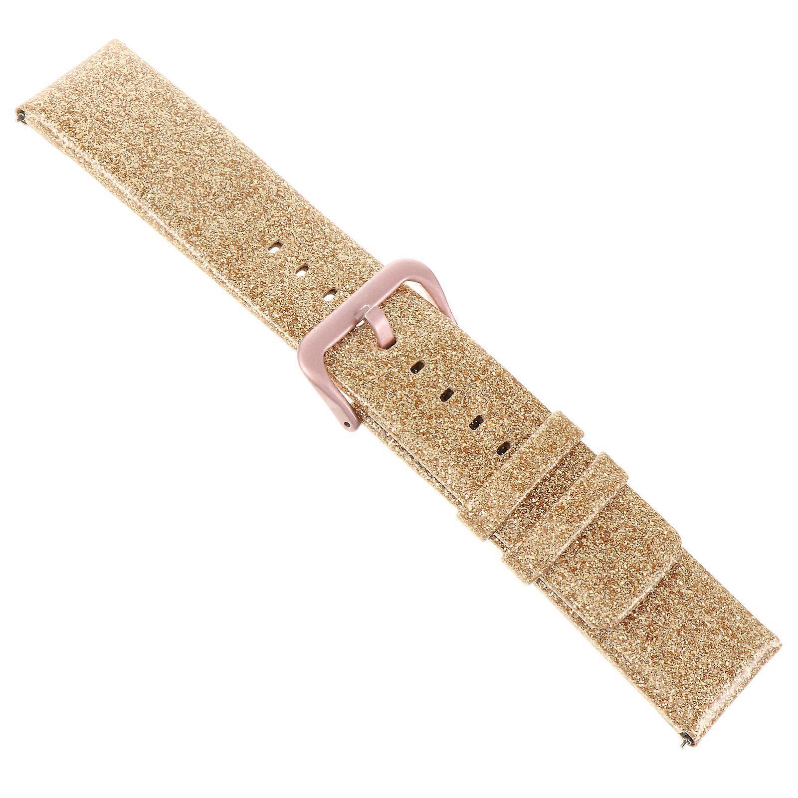 Elegant Glitter Watch Strap For Women In Golden Color With Adjustable Function Suitable For Casual Wear 1Pack