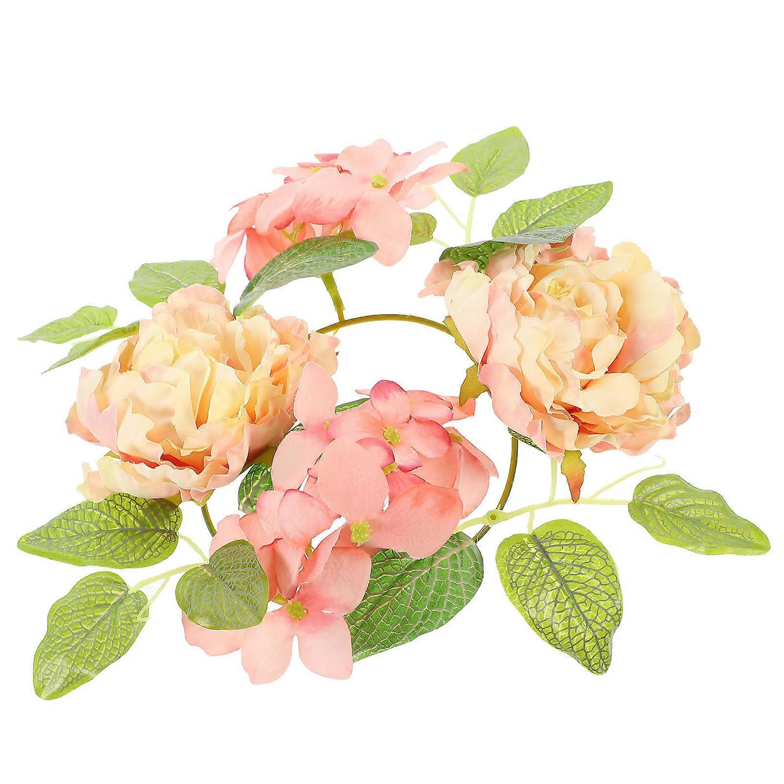 European Style Candle Wreath For Wedding Valentine’s Day Table Decor Assorted Color 1Set