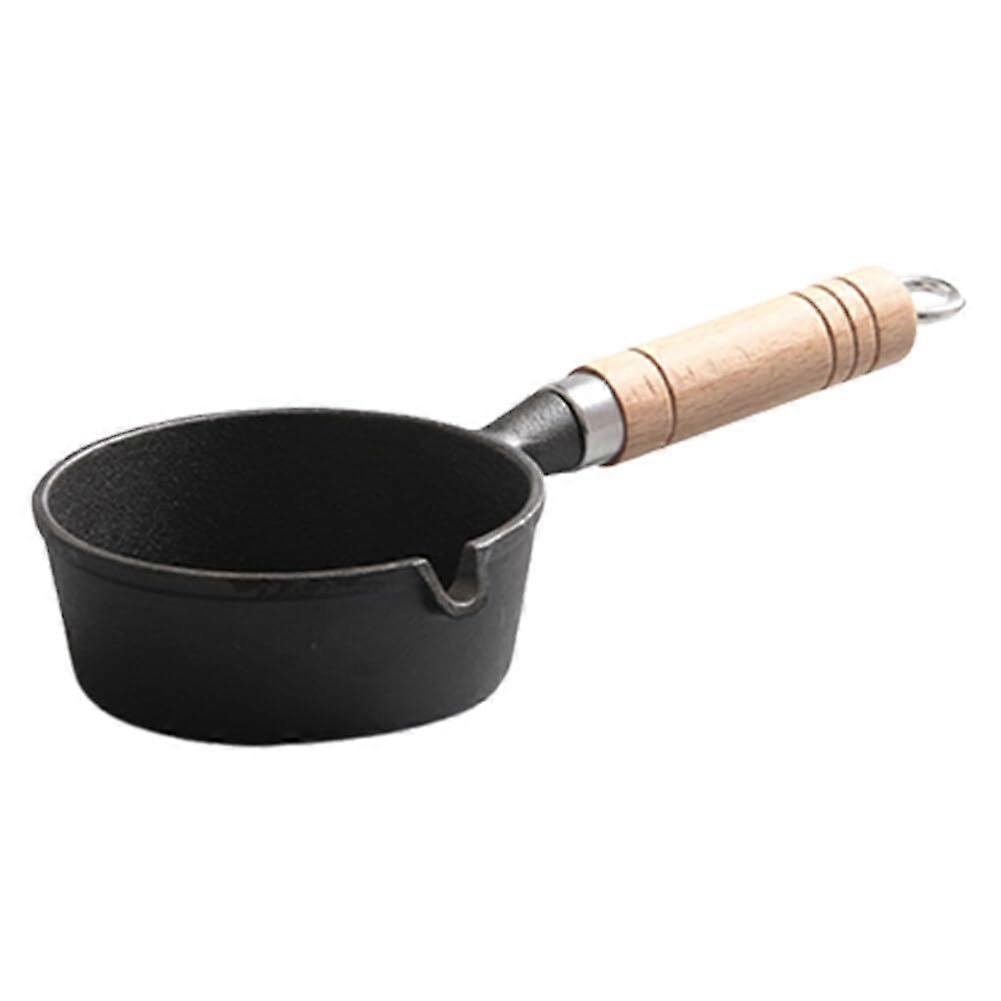Woody Saucepan Milk Pan With Pouring Spout, Non-Stick, Wooden Handle, Induction Compatible, 13 x 5 cm, PFOA Free, Type 2