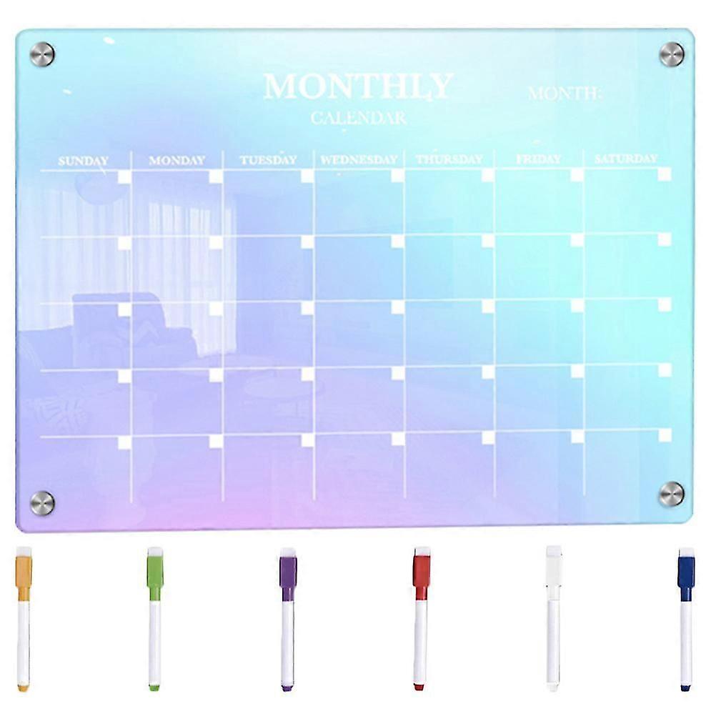 Magnetic Fridge Calendar Erasable Planning Board Monthly Planner For Home Office School Rectangular Assorted Color 1 Set