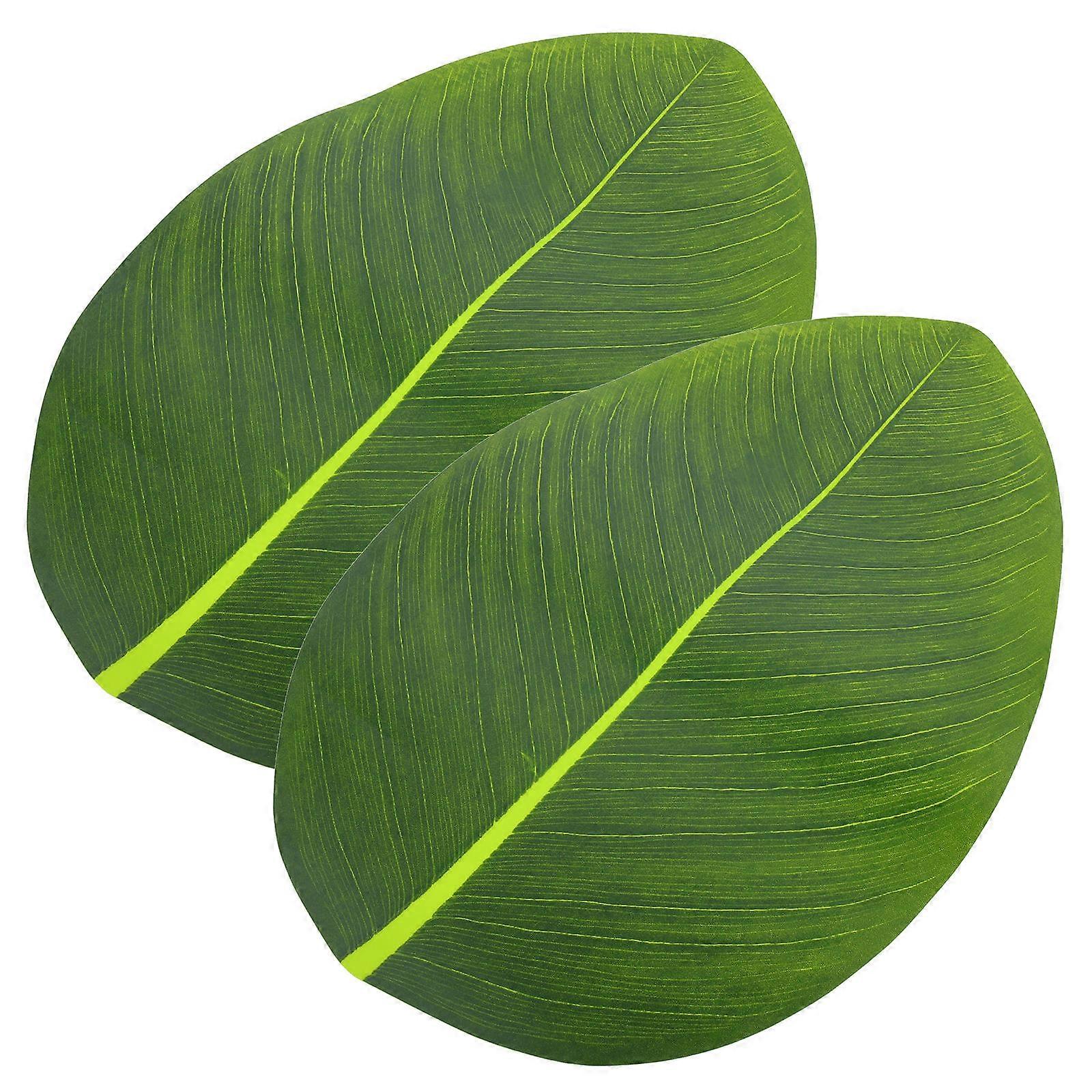 2Pcs Dish Mats Desktop Cups Mats Heat Insulation Leaf Shaped Table Mats
