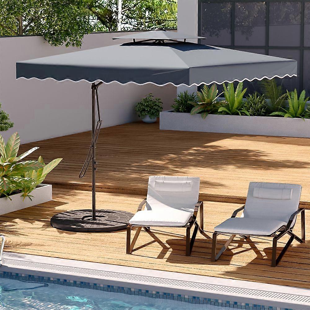 2.5M Garden Umbrella with Fan-shaped Base