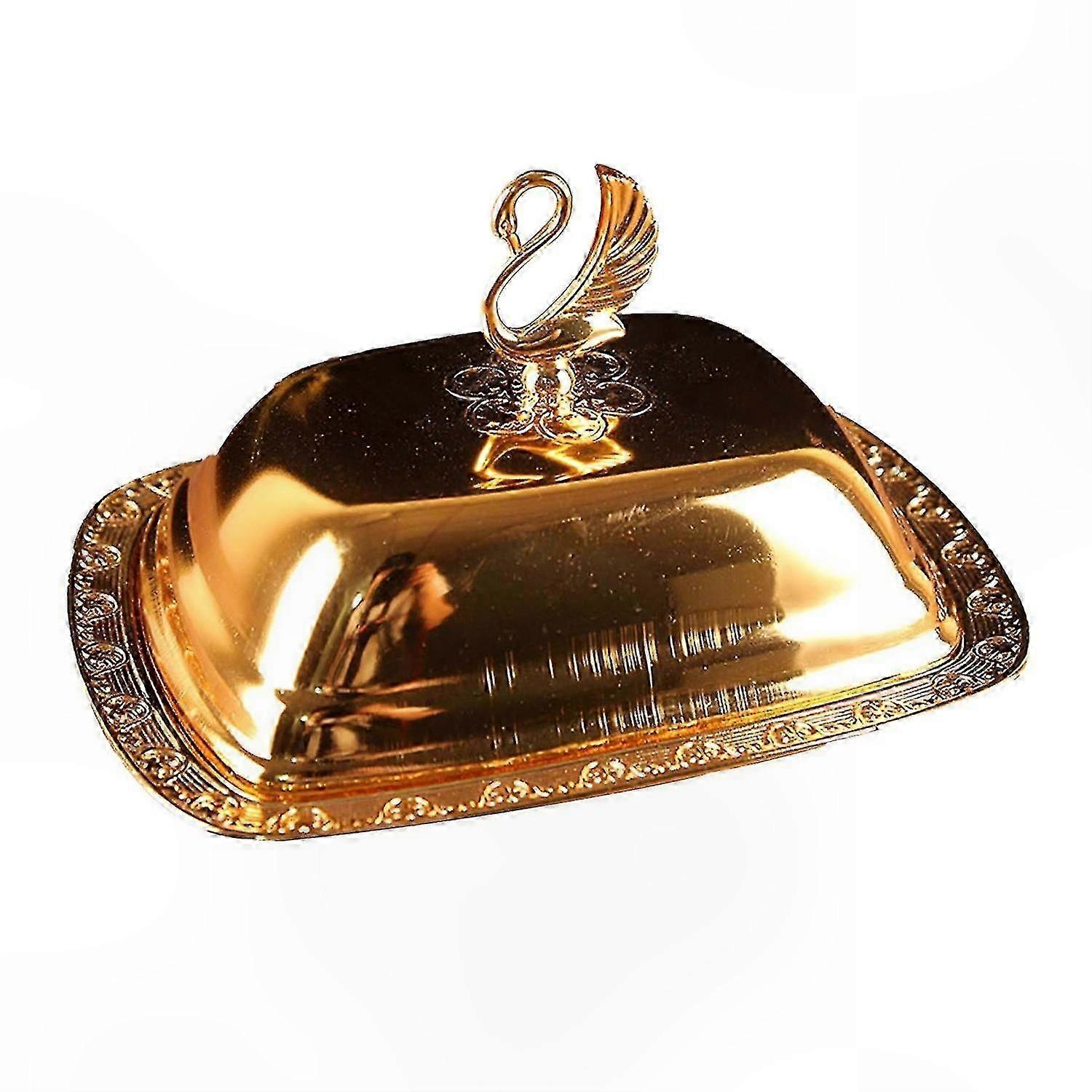 Stainless Steel Butter Dish with Lid - Dustproof Food Container for Serving and Storage