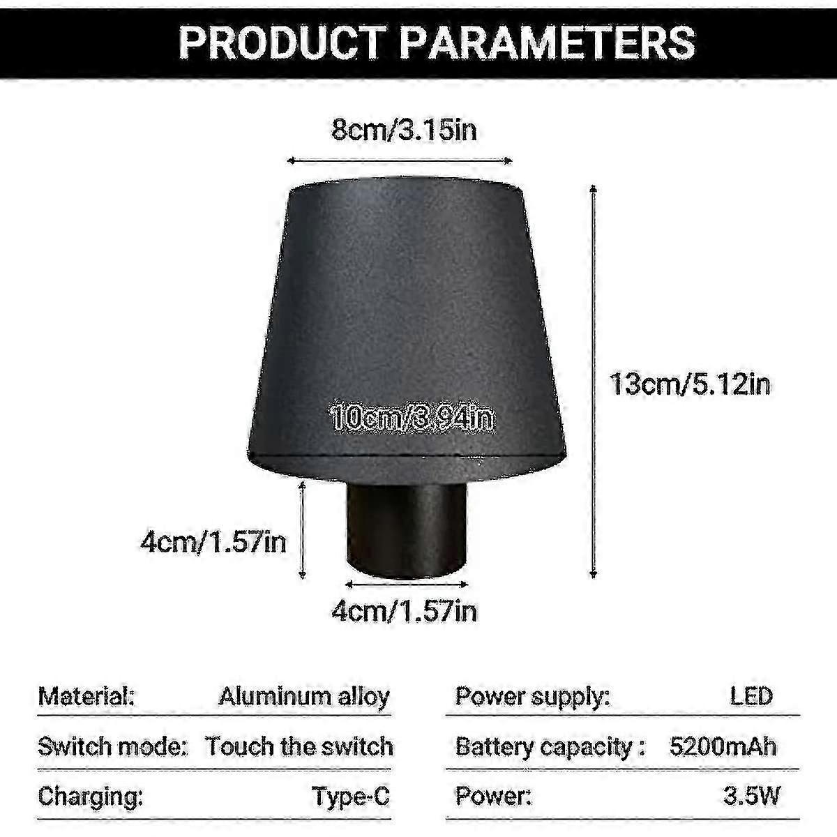 Wine Bottle Light, 5200mah Ip54 Waterproof Rechargeable Led Table Lamp,dimmable Bottle Lamp For Camping Restaurant Home