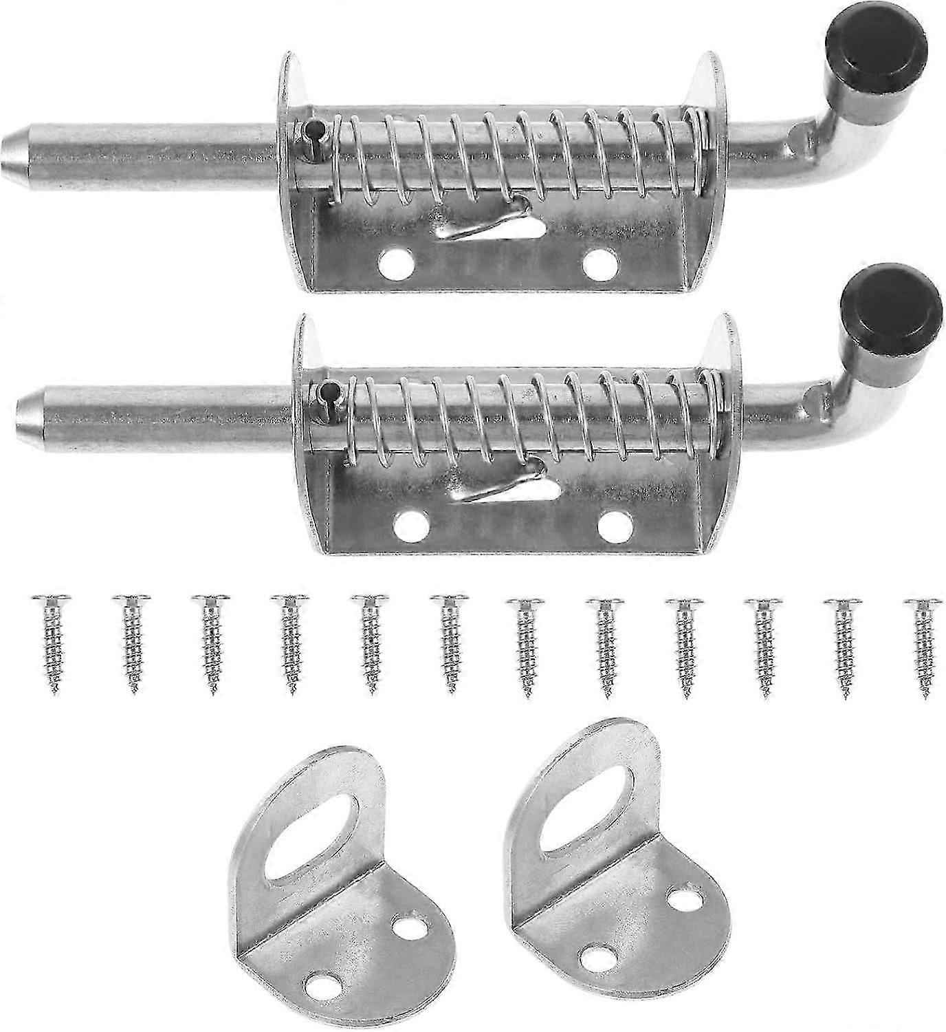 2 Sets Barrel Bolt Spring Latch for Gate Spring Latch Pin Spring Latch for Door