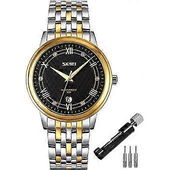 Watches for Men Stainless Steel Dress Business Waterproof Luxury Casual Analog Quartz Fashion Simple Day Date Dad Fathers Gifts Gold Silver Wrist Watc